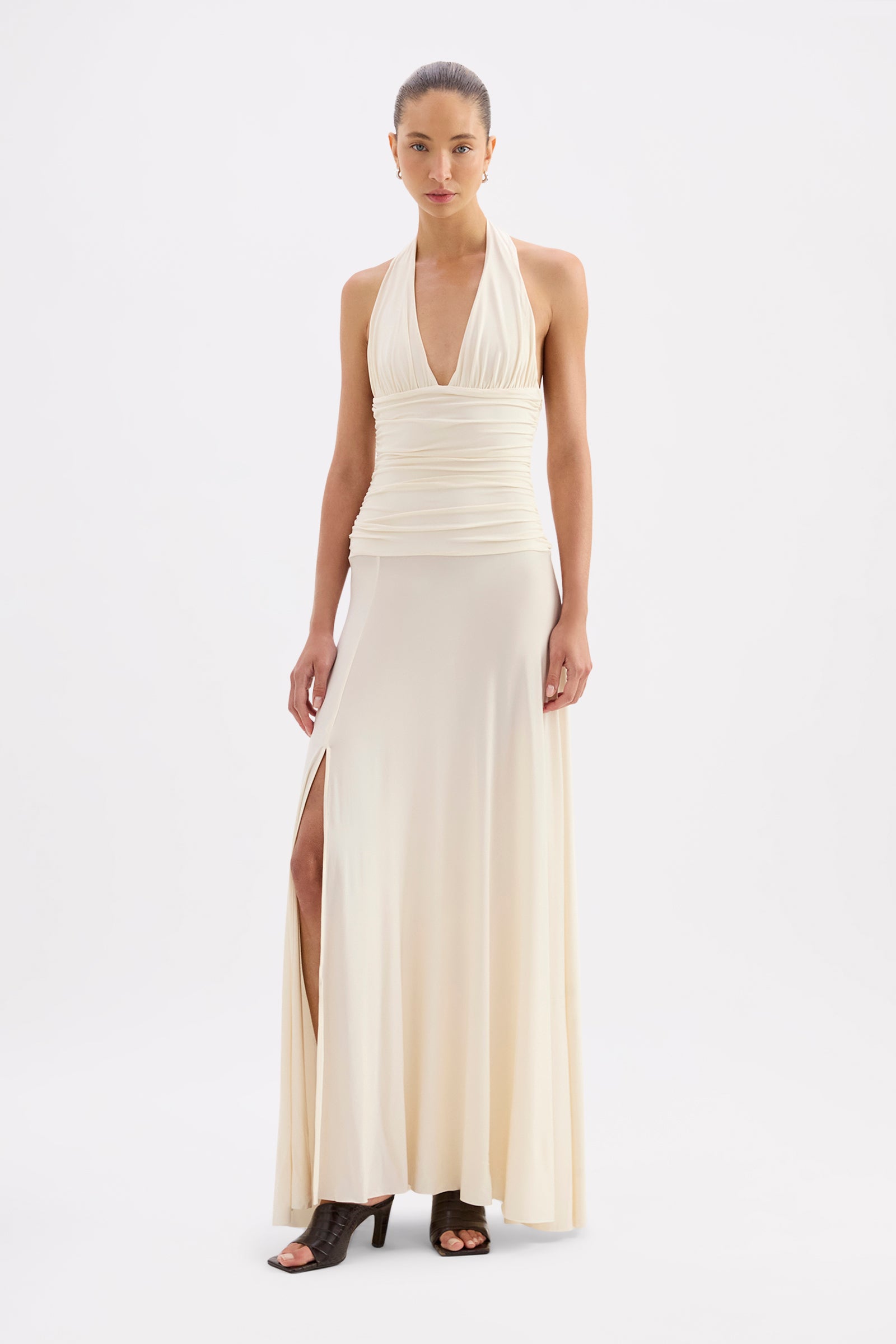 Safiya Halter Dress Champagne 