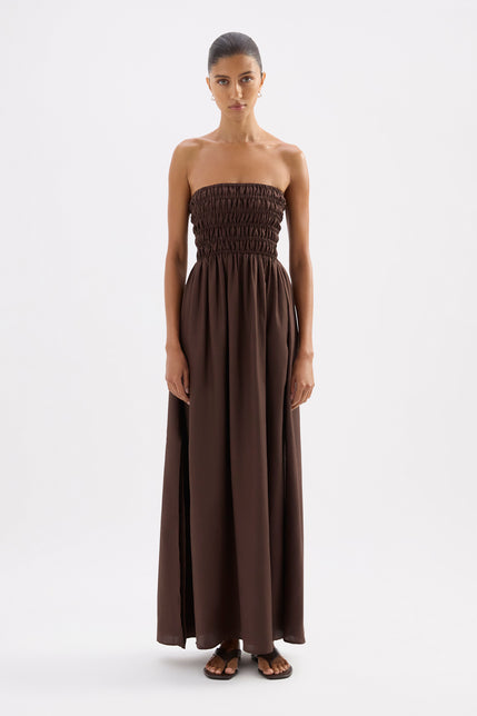 Zuri Tencel Maxi Dress Chocolate 