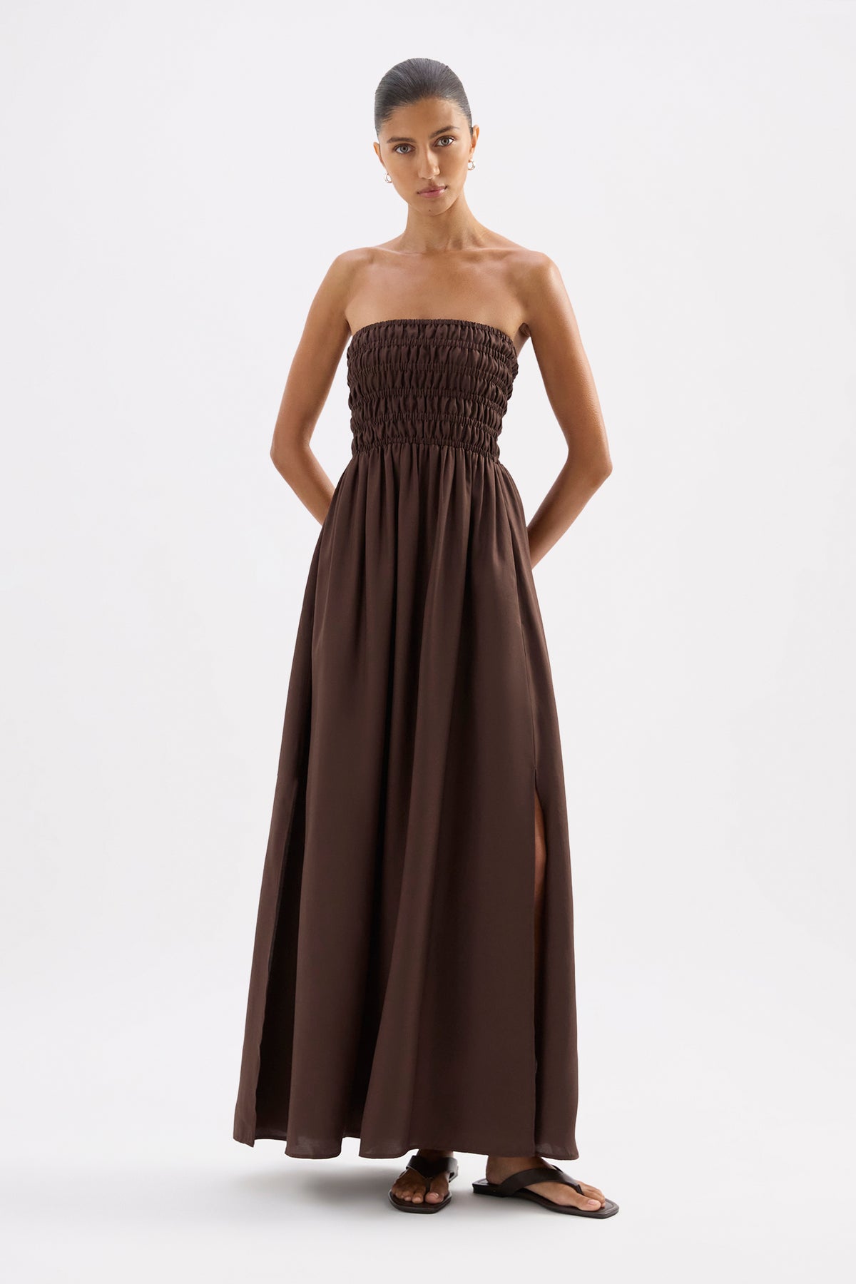Zuri Tencel Maxi Dress Chocolate 