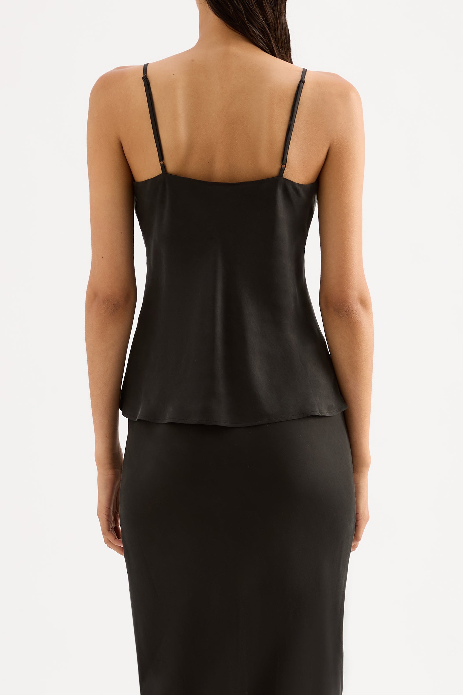 Linnea Cupro Cami Black 