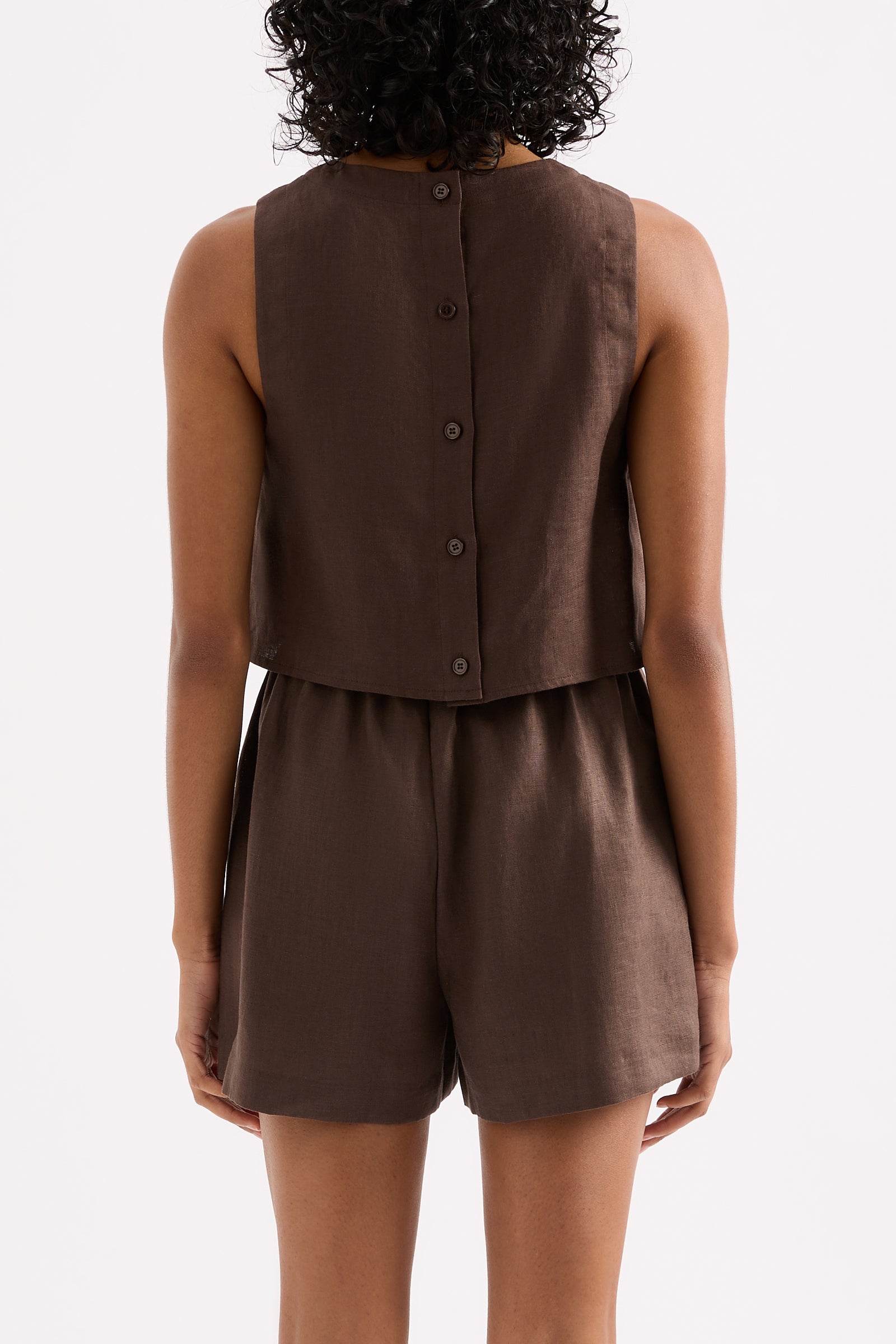 Ingrid Linen Top Clove 