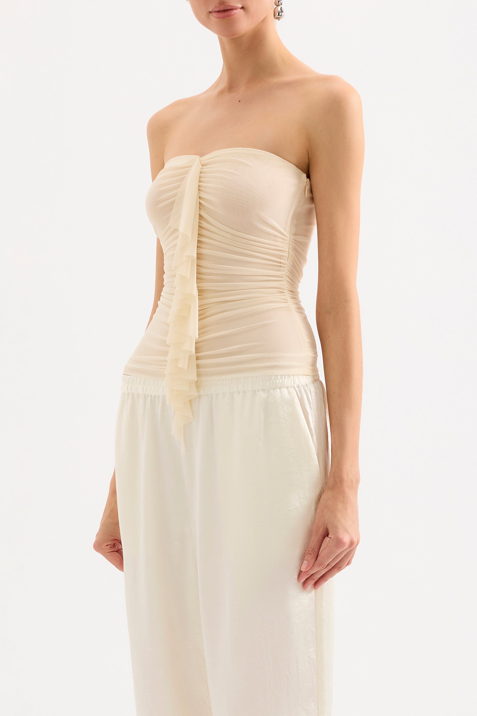 Sian Mesh Top Champagne 
