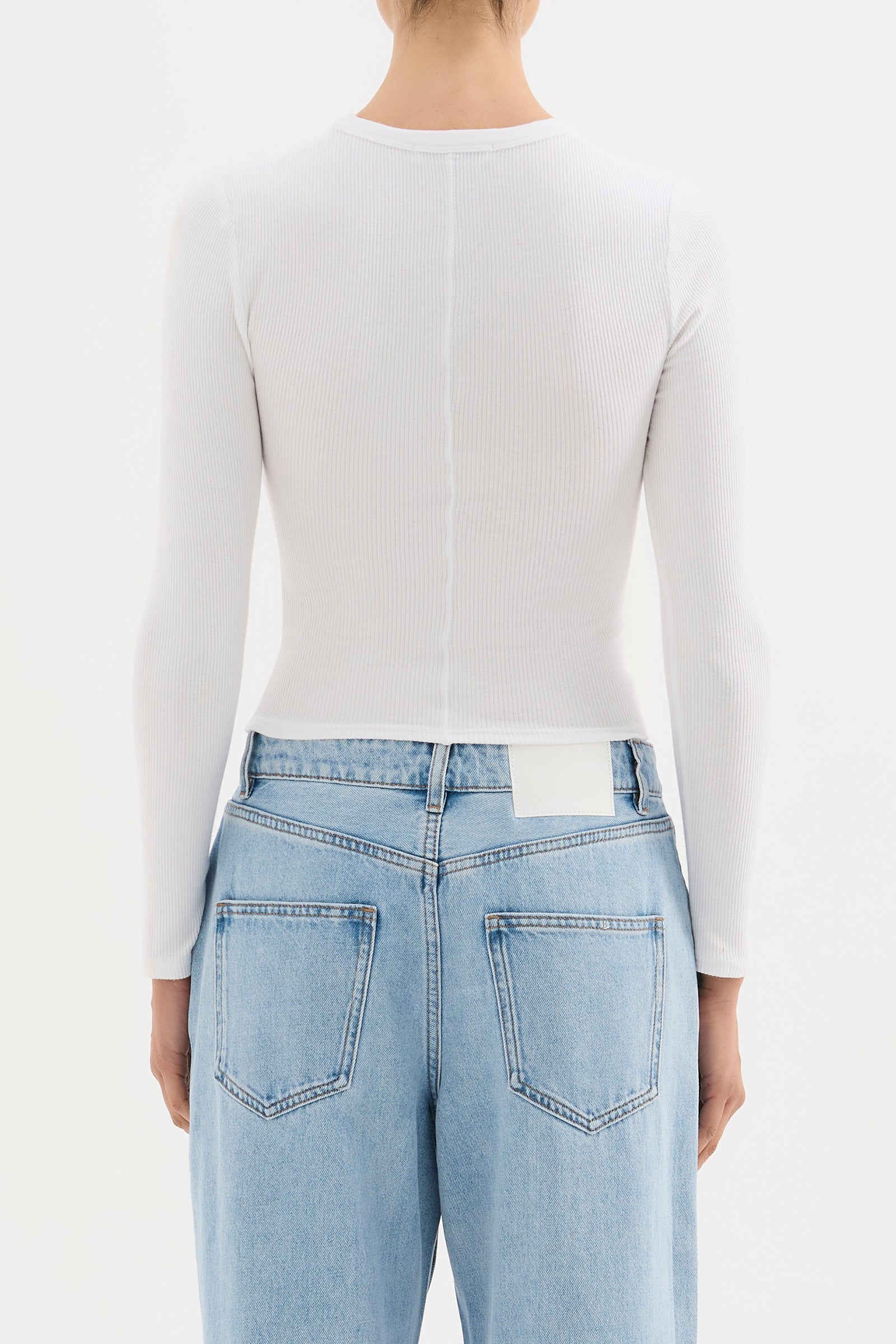 Organic Rib Ls Tee White 