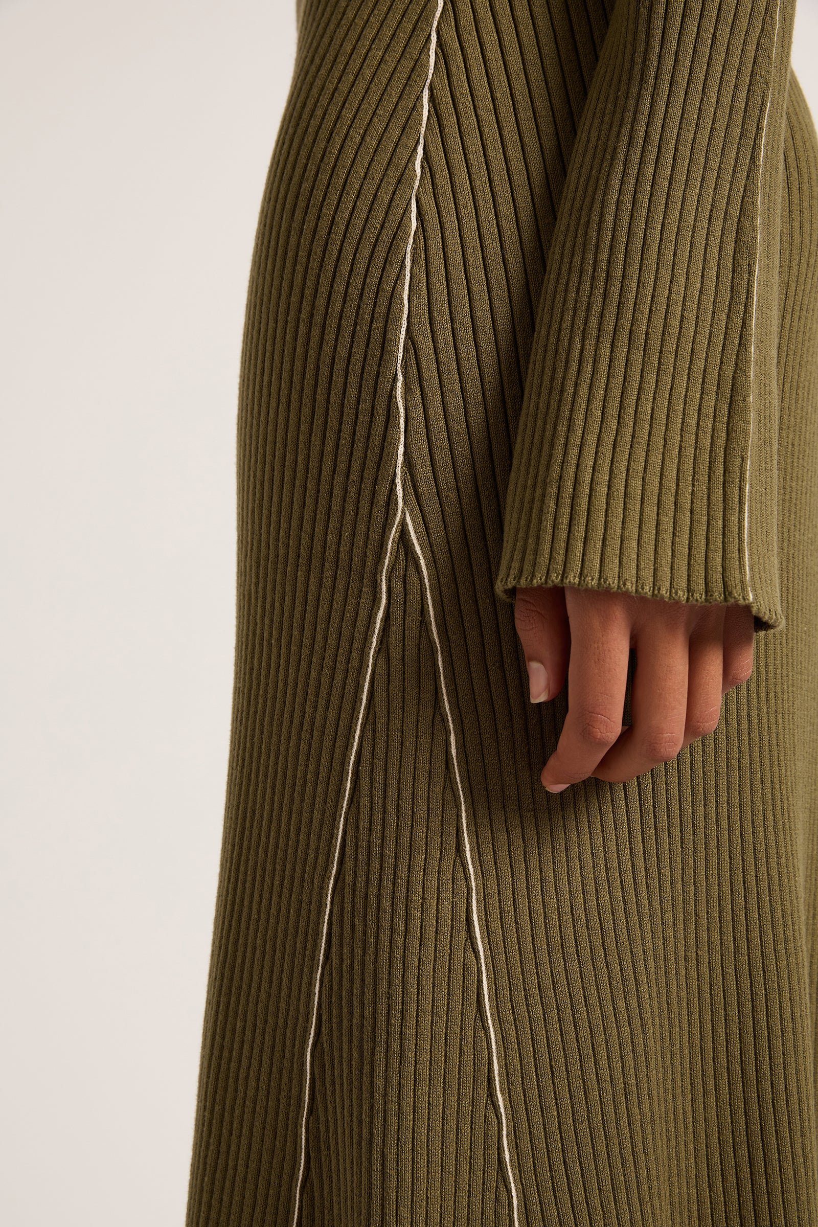 Gaia Knit Maxi Dress Olive 