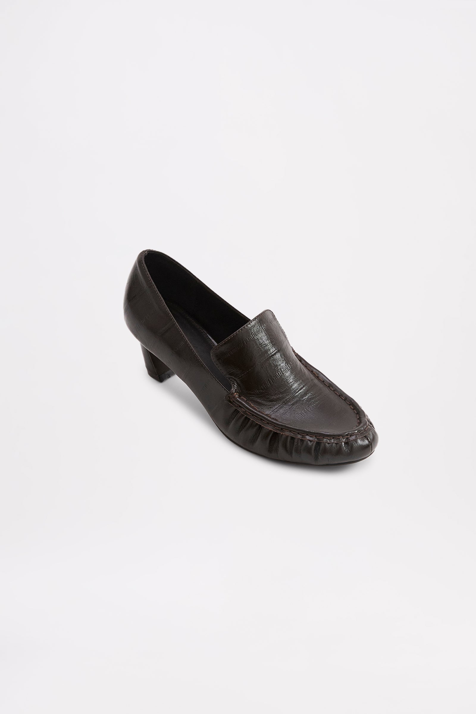 Seemah Heeled Loafer Dark Chocolate 