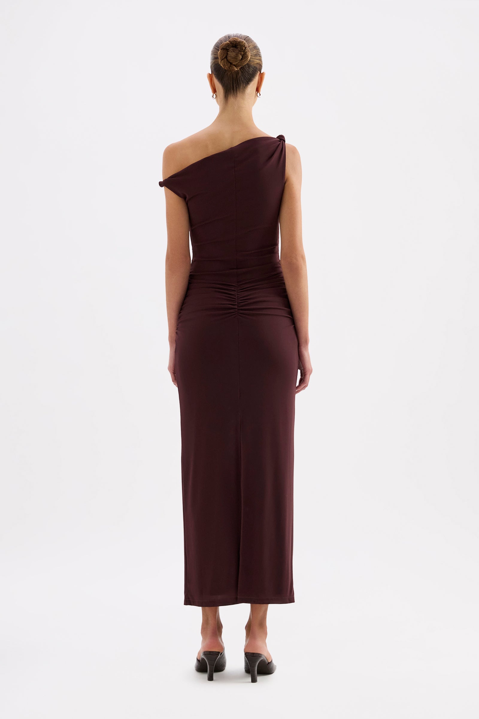 Siva Mesh Off Shoulder Dress Currant 