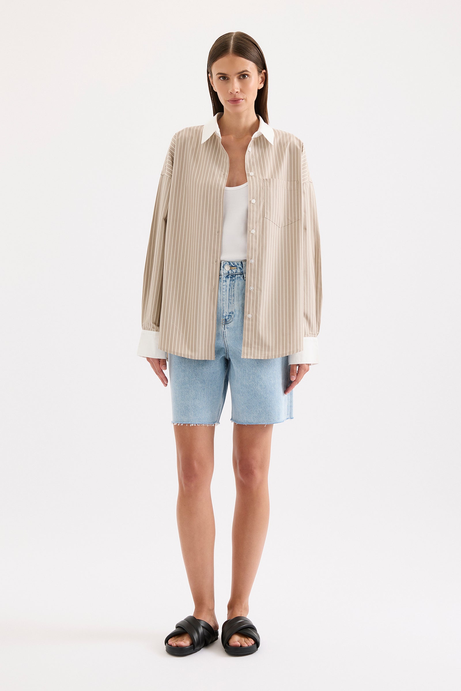 Yuri Shirt Mink Stripe 