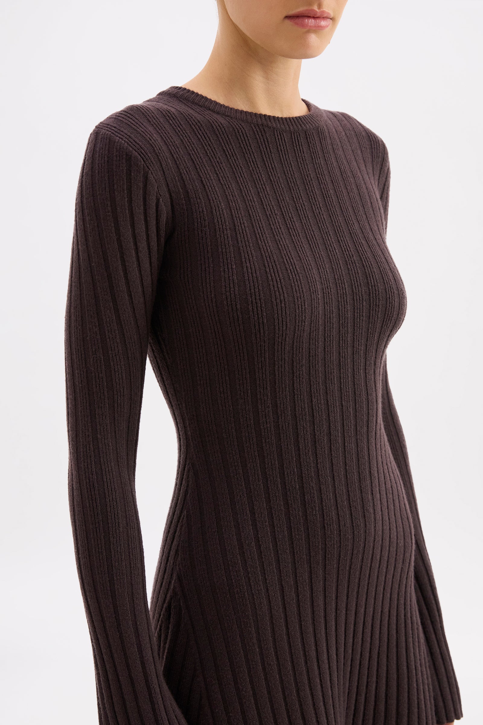 Astrid Knit Mini Dress Espresso 