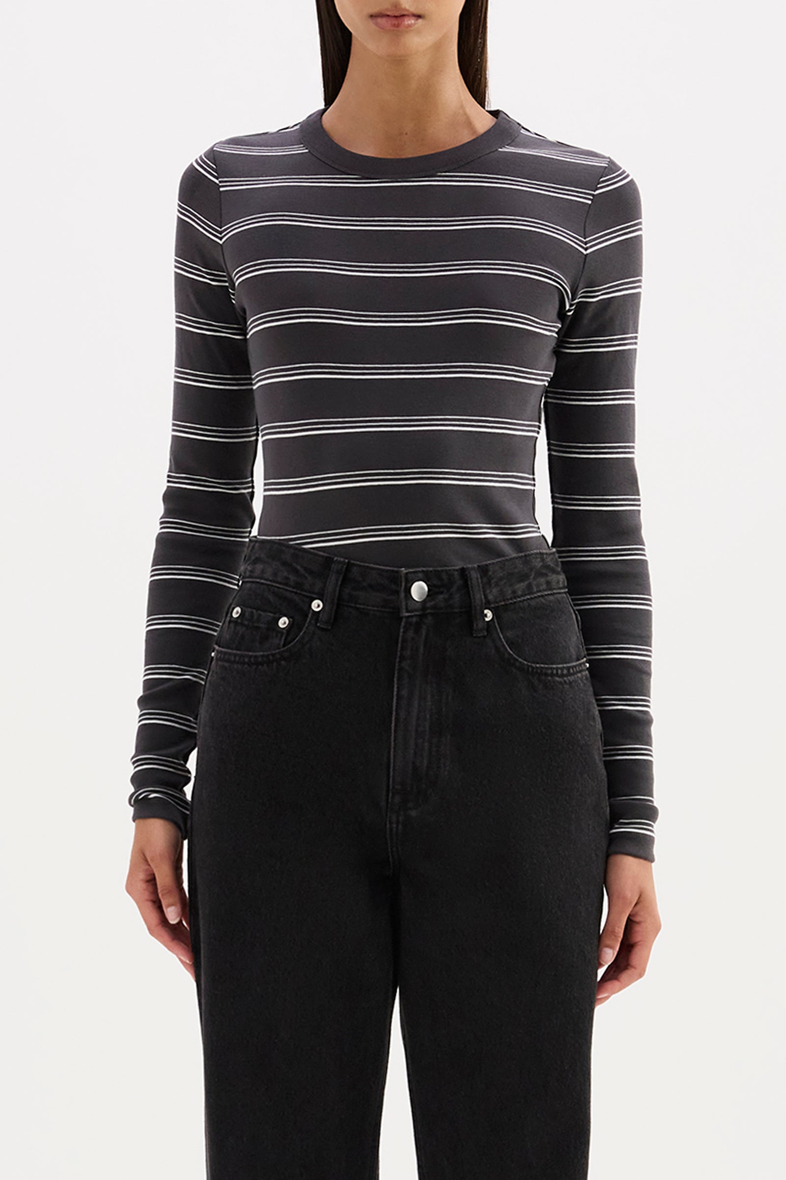 Lexi Ls Top Coal Stripe 