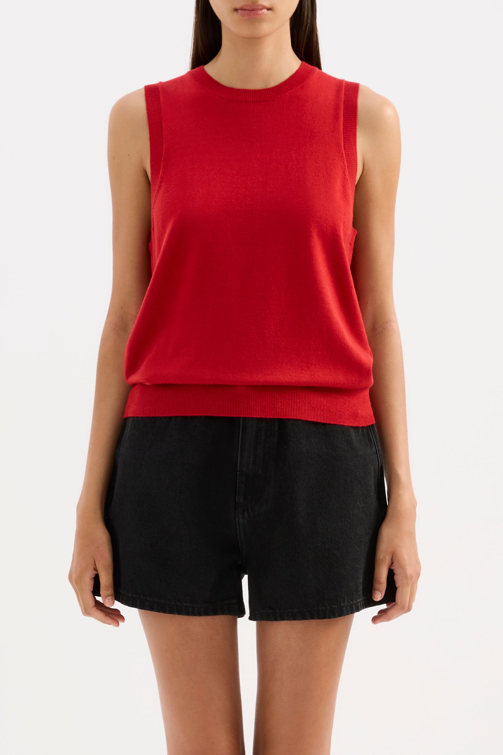 Elvio Merino Blend Tank Vermillion 