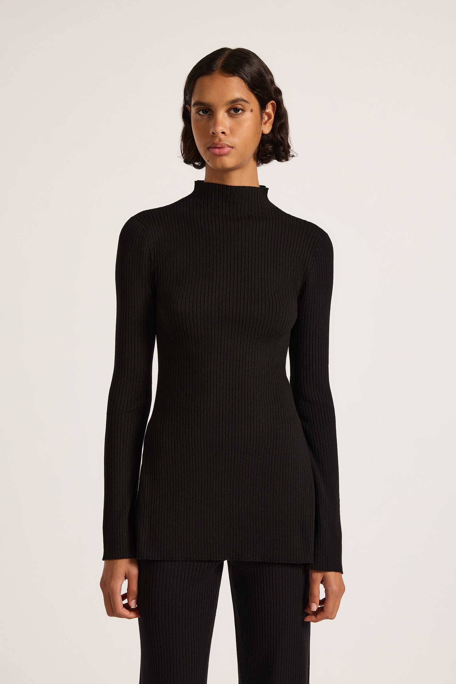 Malo Knit Tunic Black 