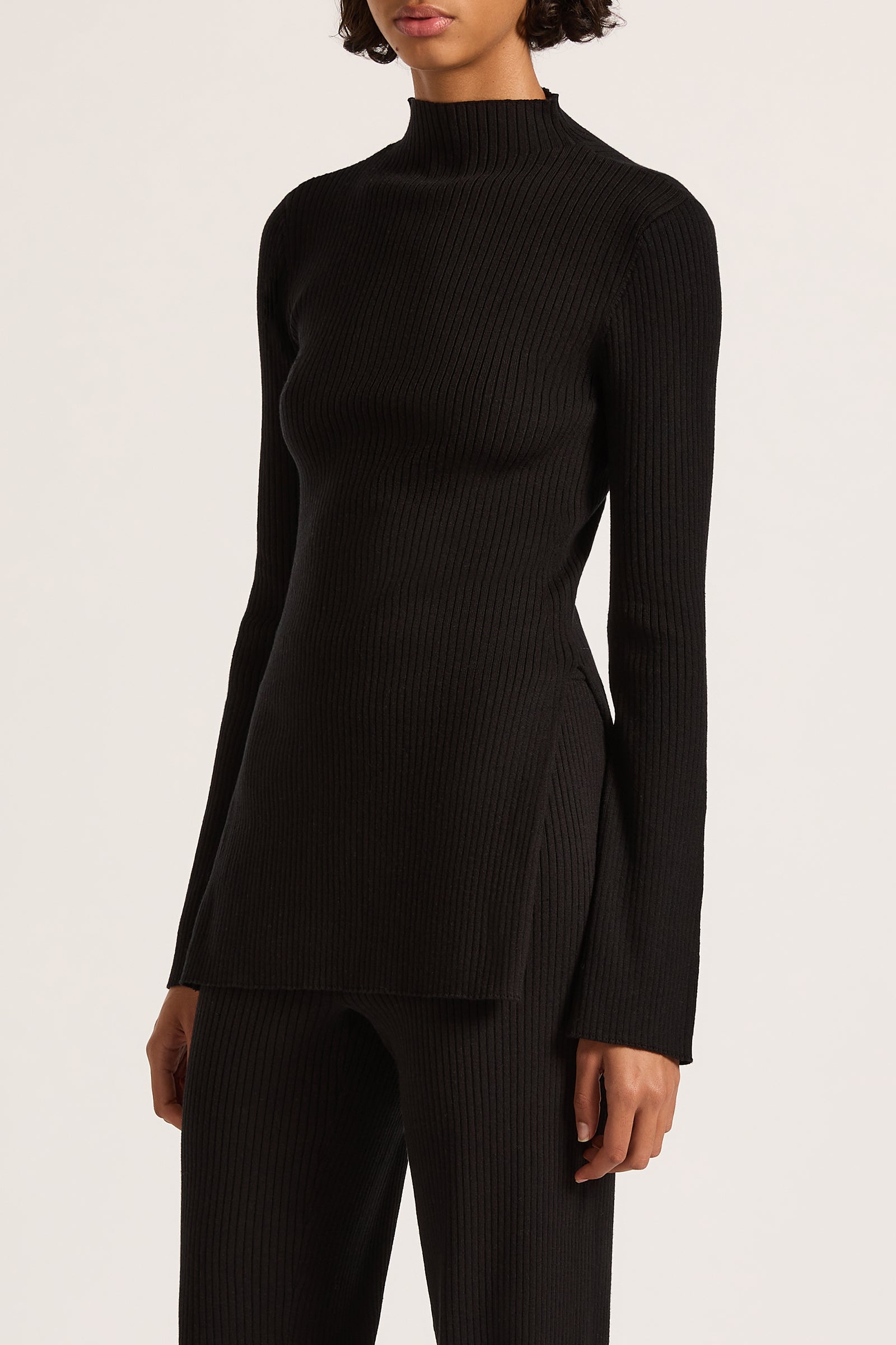 Malo Knit Tunic Black 