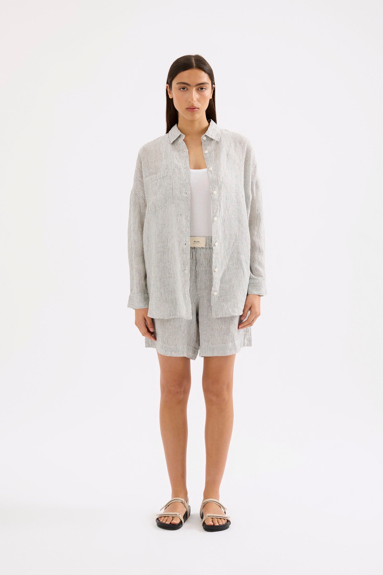 Lounge Heritage Stripe Linen Shirt Pinstripe 