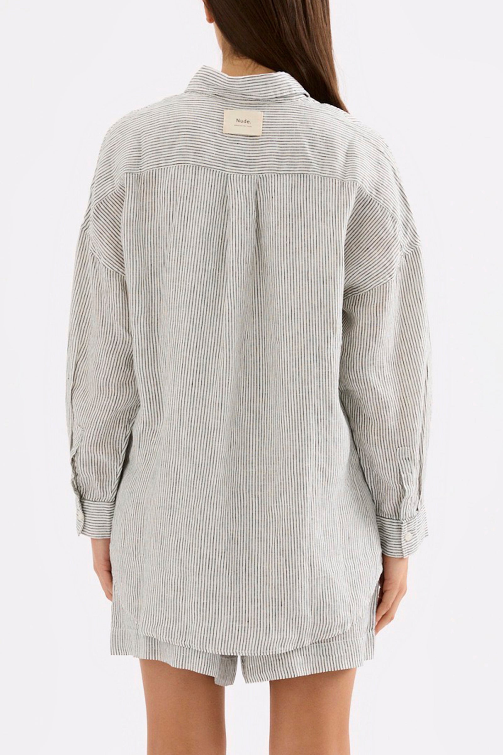 Lounge Heritage Stripe Linen Shirt Pinstripe 