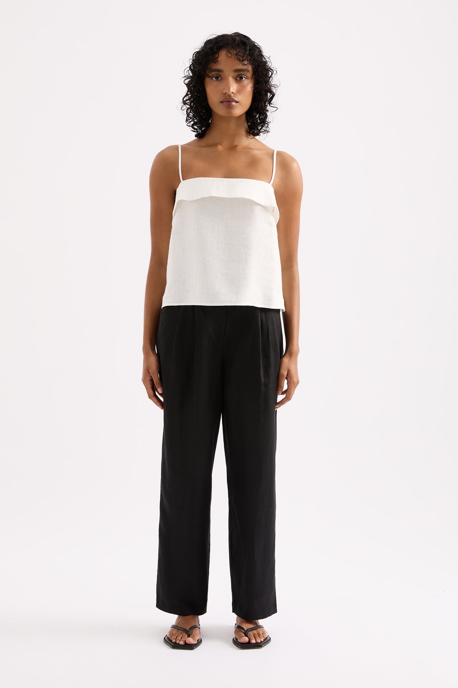 Sadie Linen Cami White 