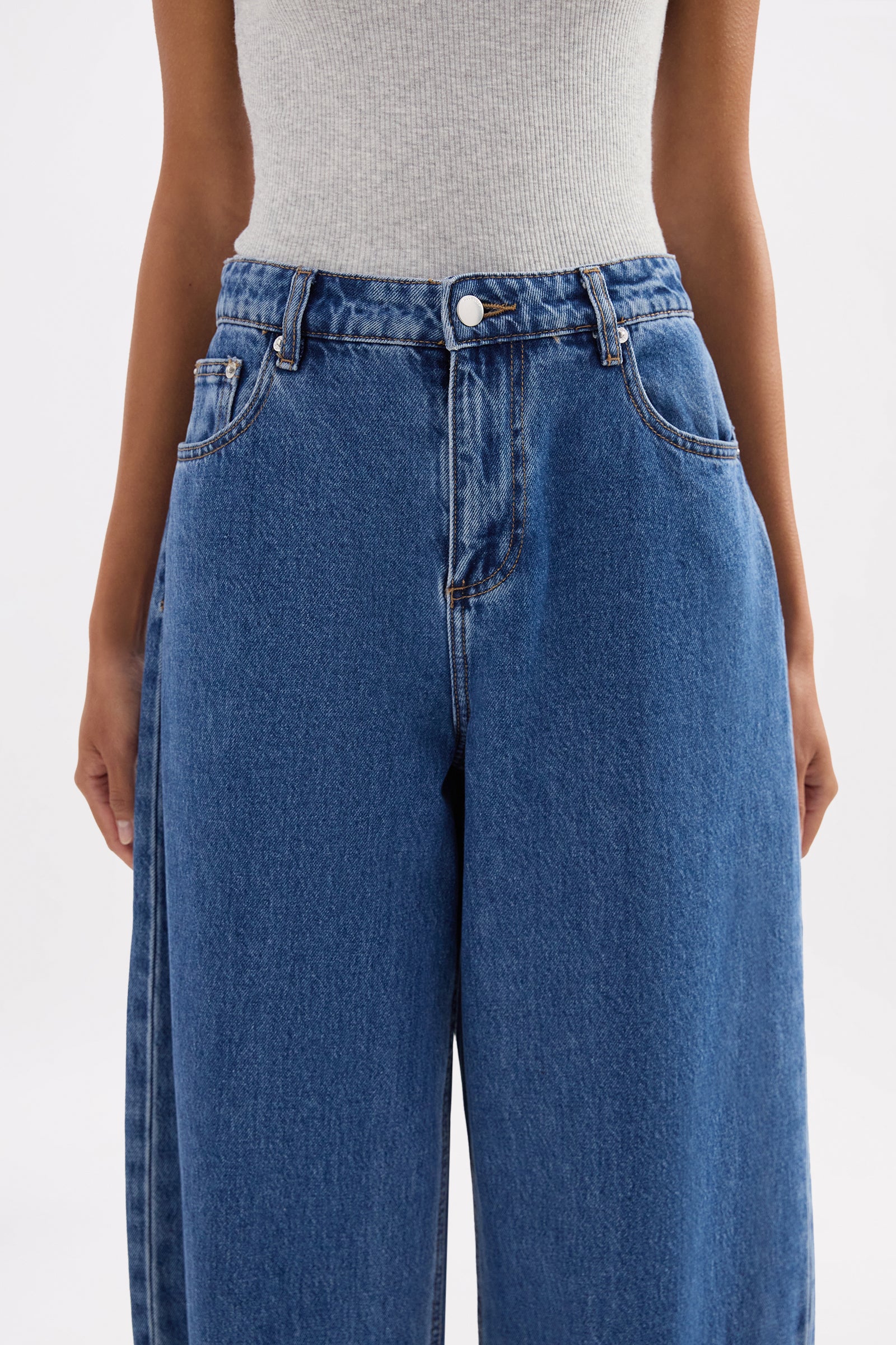Organic Barrel Jean Royal Blue 
