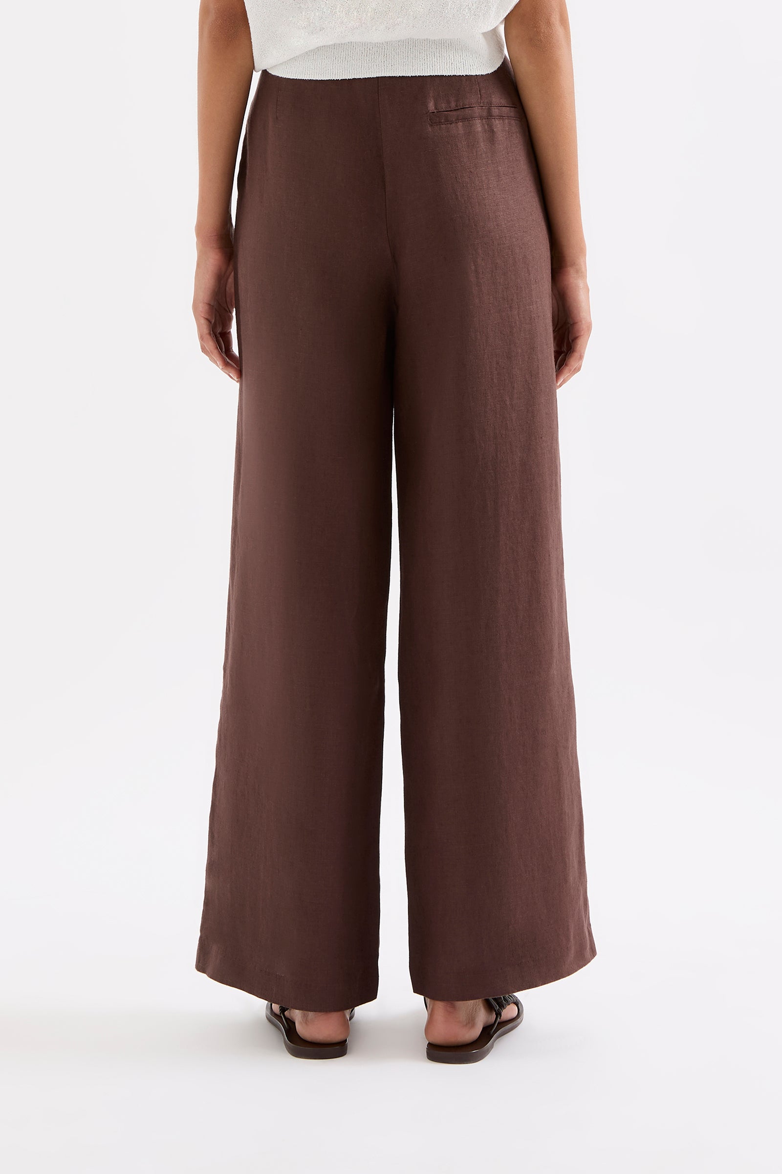 Theo Linen Pant Chocolate 