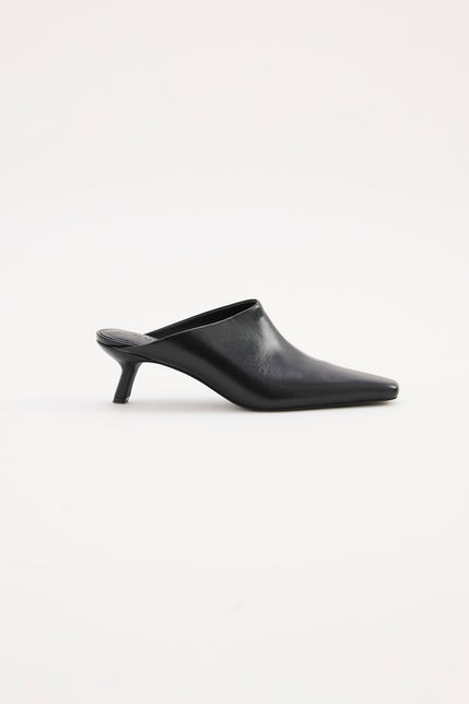 Everett Heeled Mule Black 