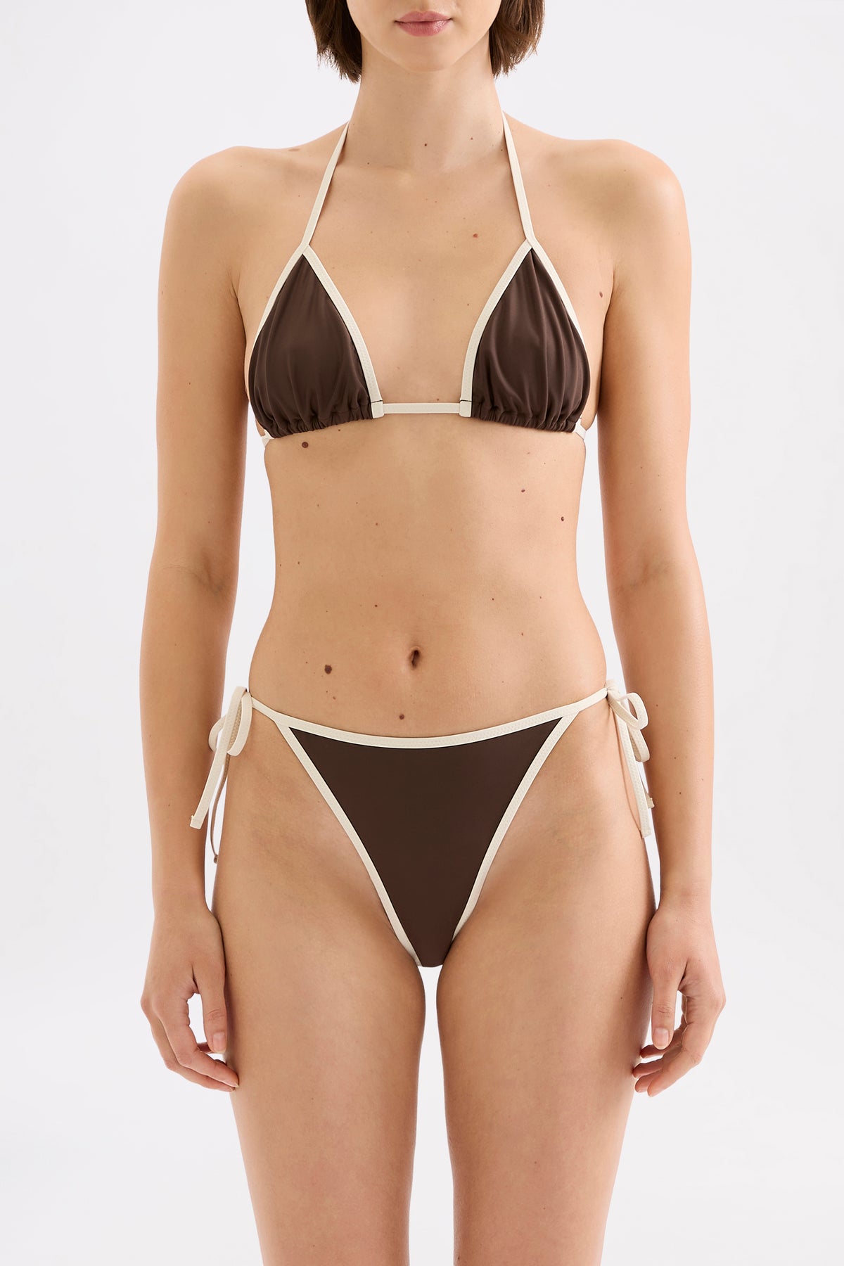 Contrast String Bikini Brief Chocolate 