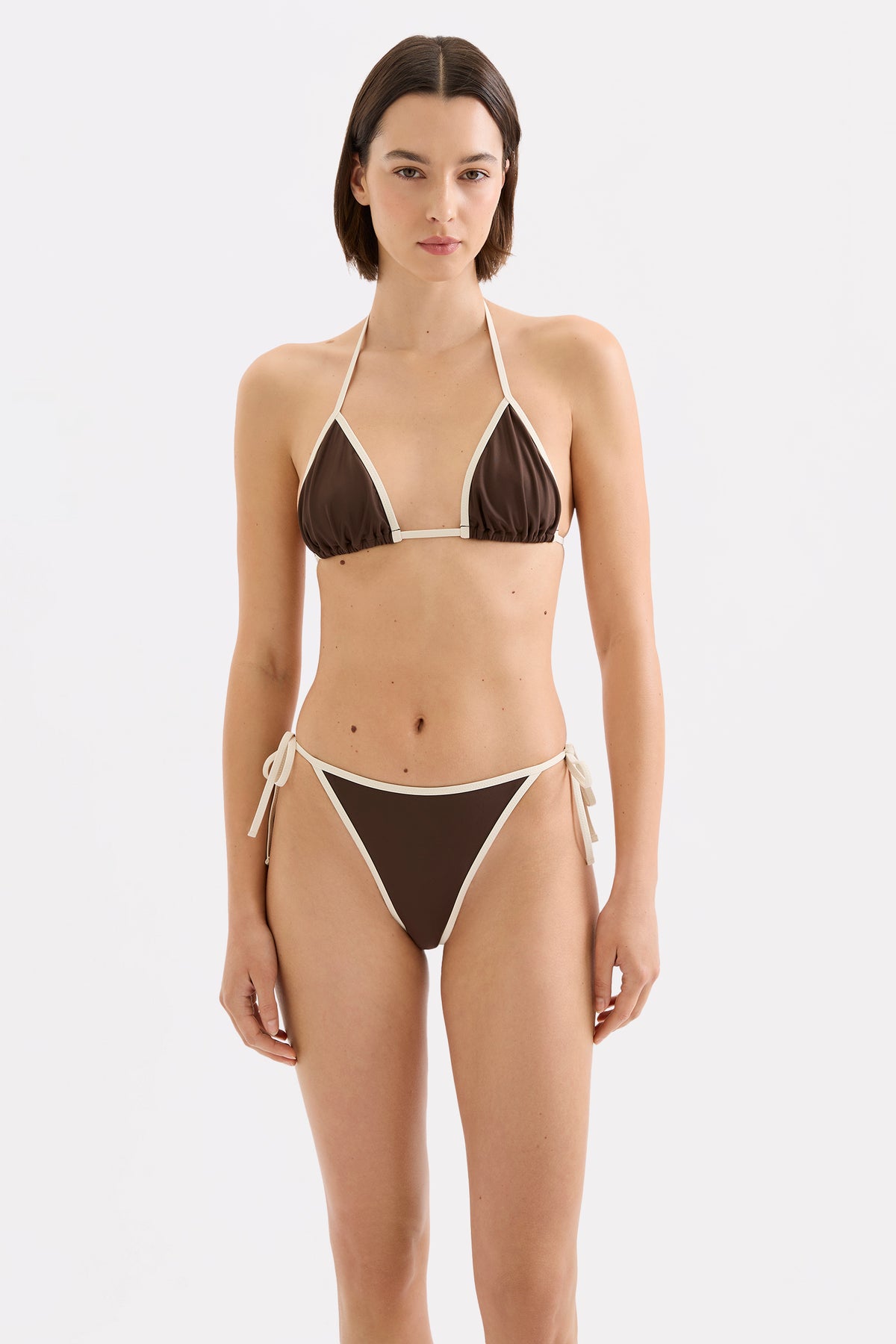 Contrast String Bikini Brief Chocolate 