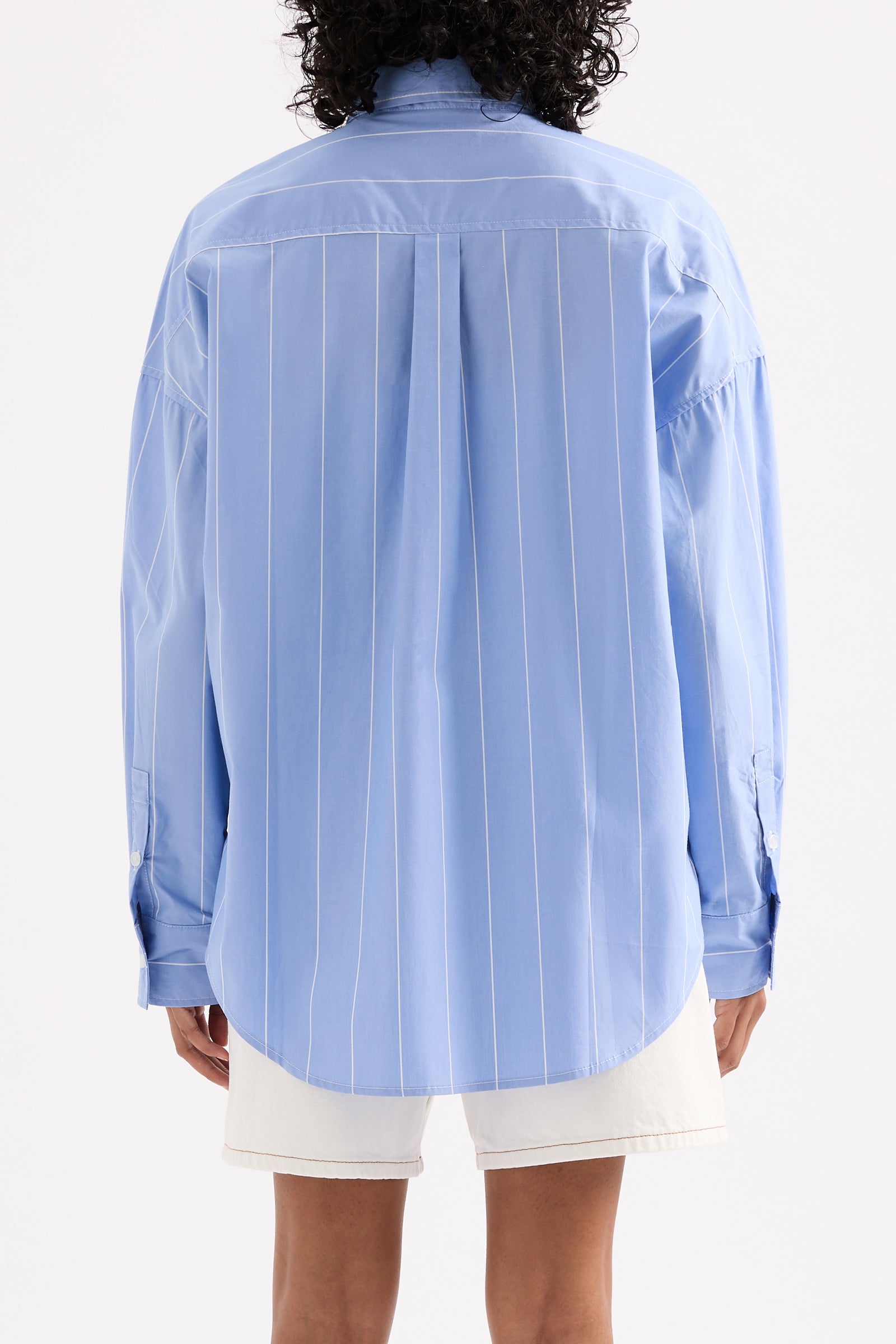 Harper Poplin Shirt Blue Stripe 