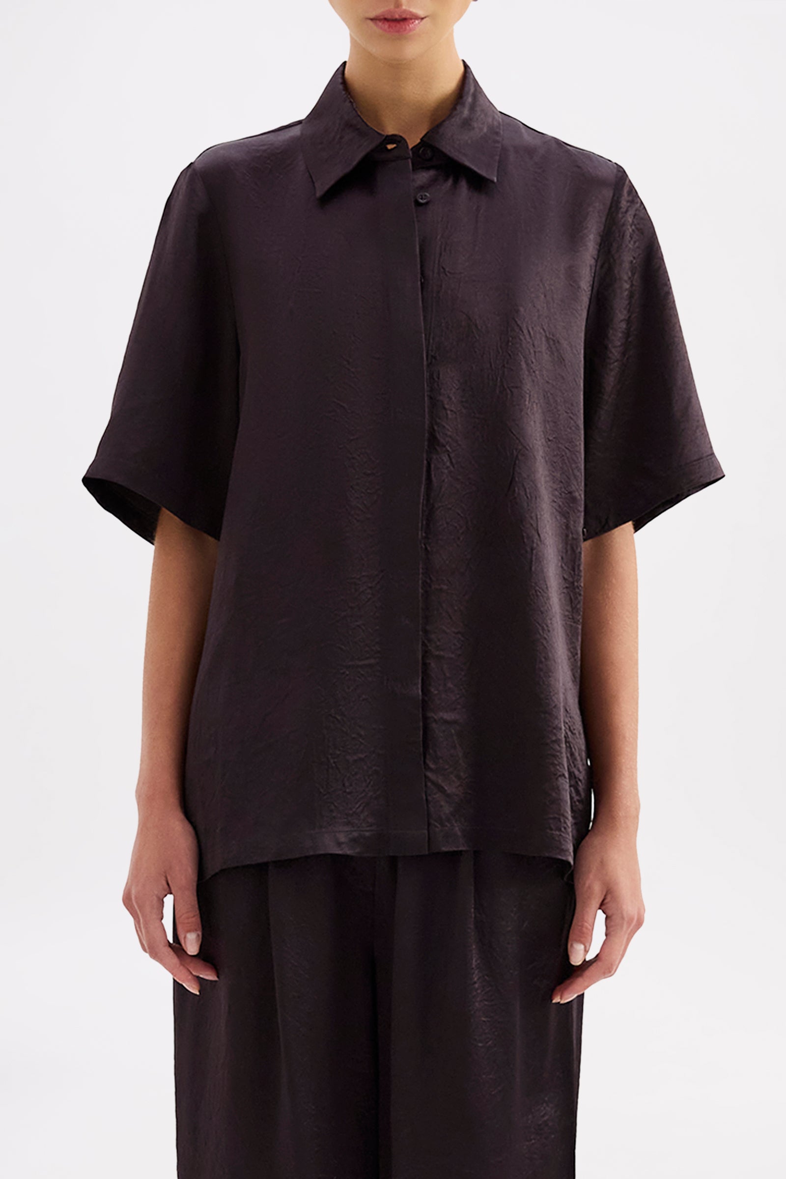 Allegra Satin Shirt Sumac 