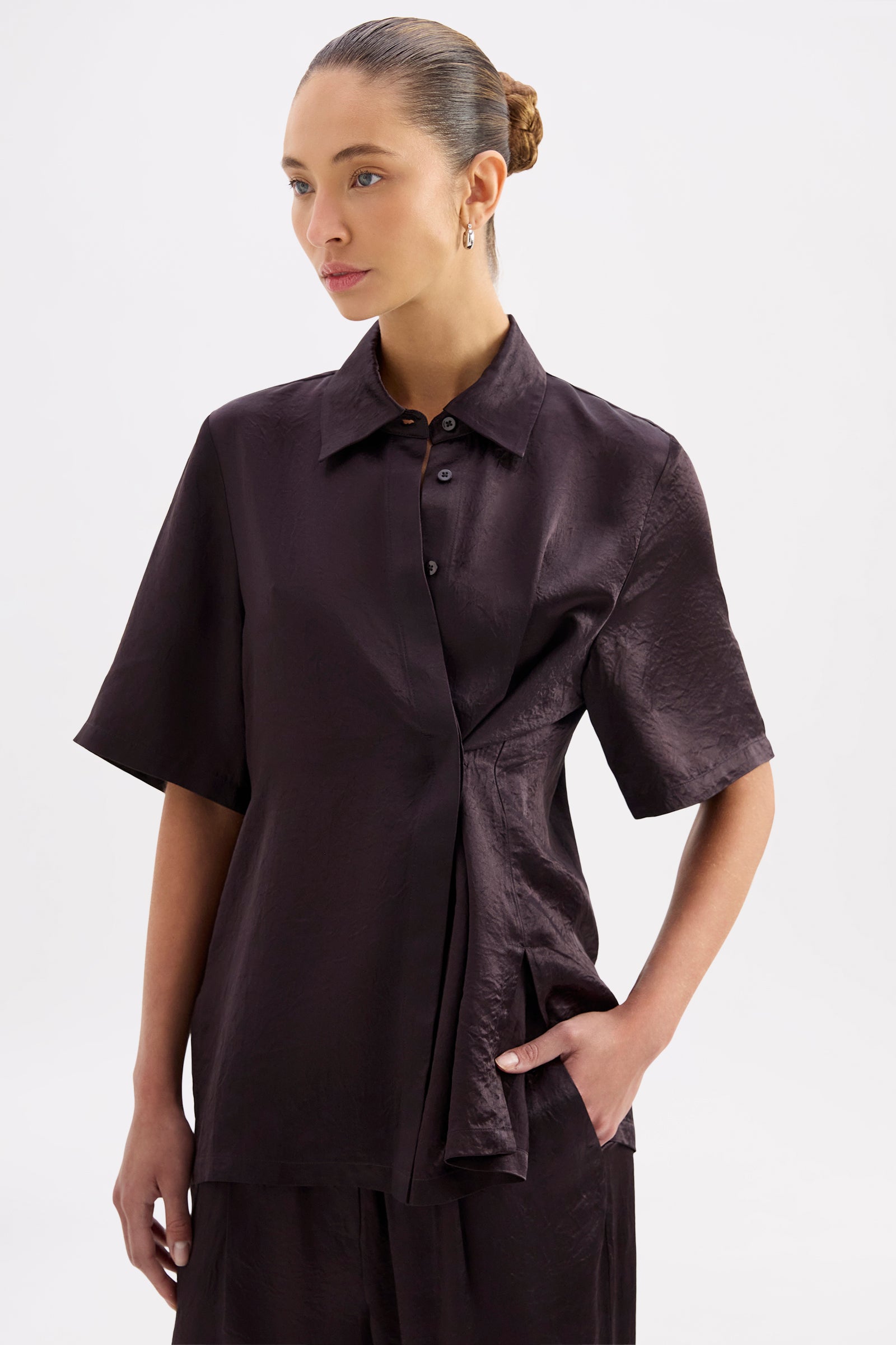 Allegra Satin Shirt Sumac 
