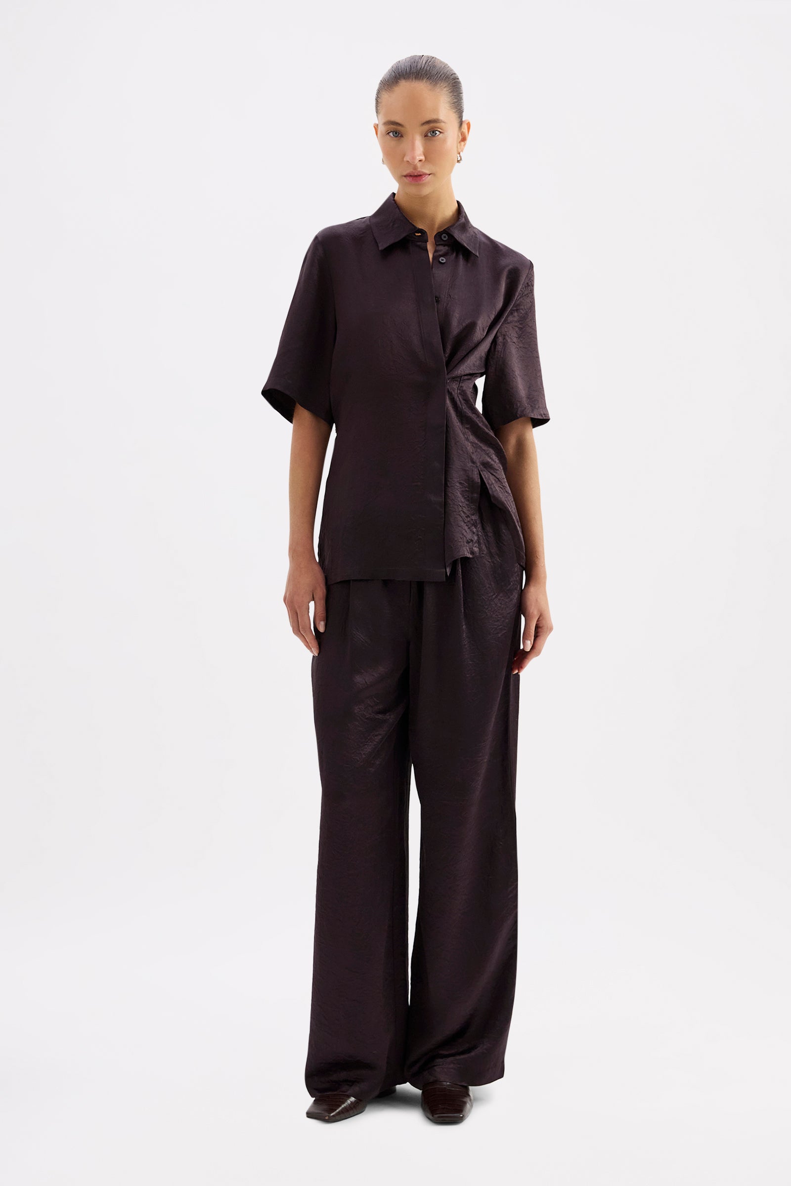 Allegra Satin Shirt Sumac 