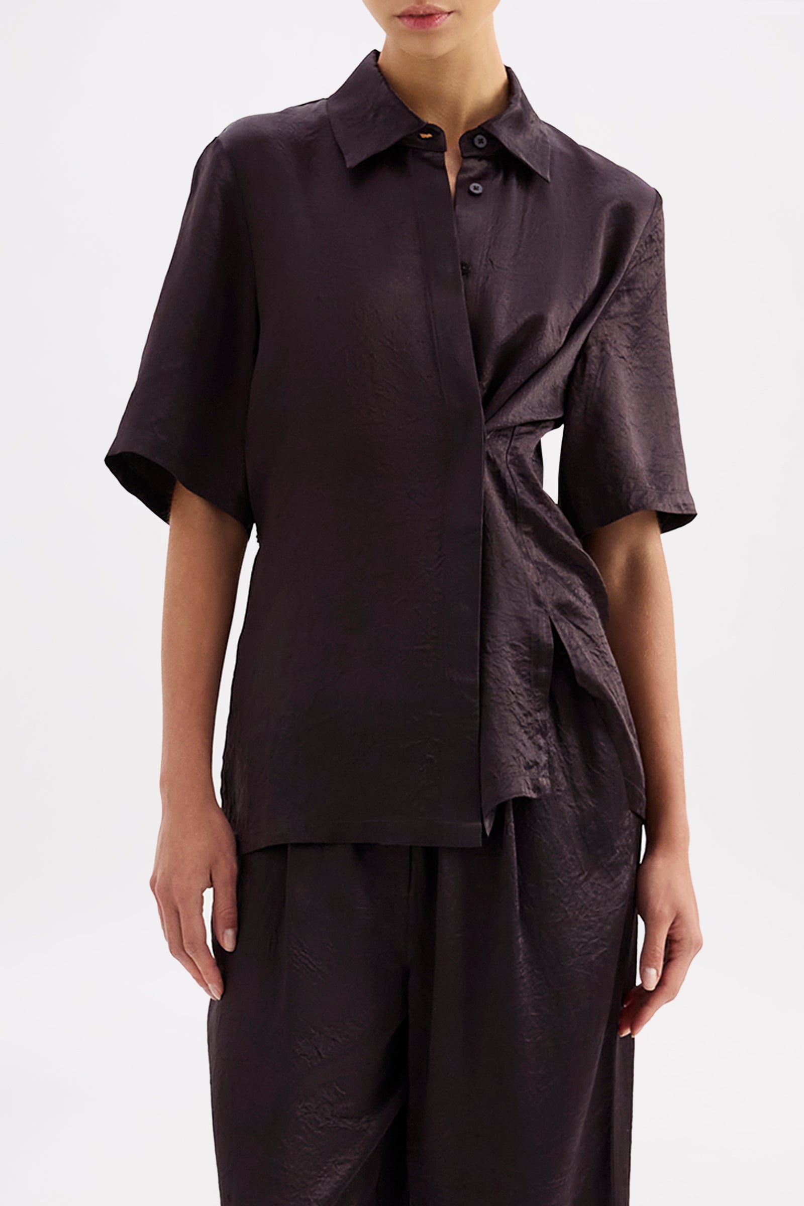 Allegra Satin Shirt Sumac 