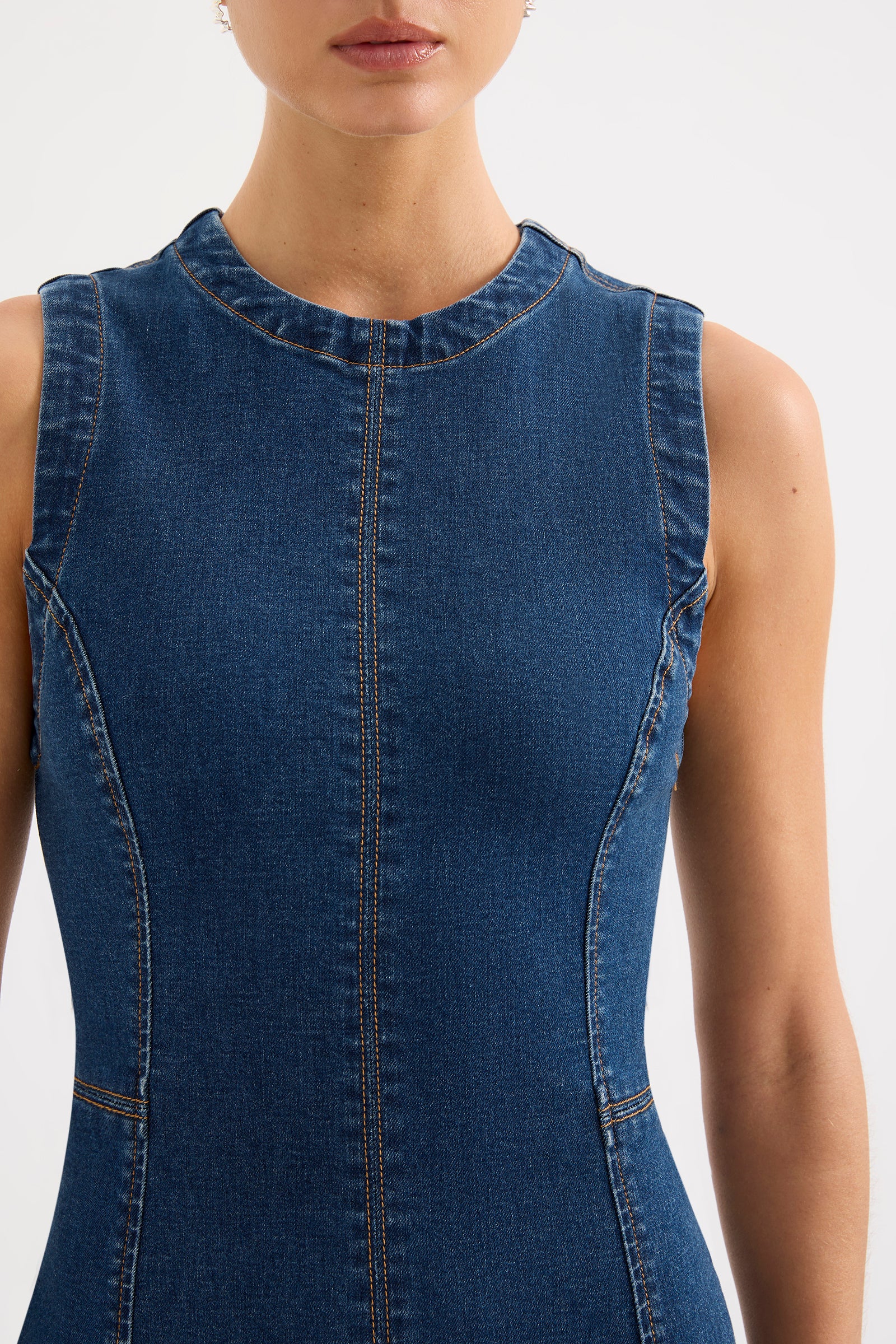 Ida Denim Maxi Dress Force Blue 