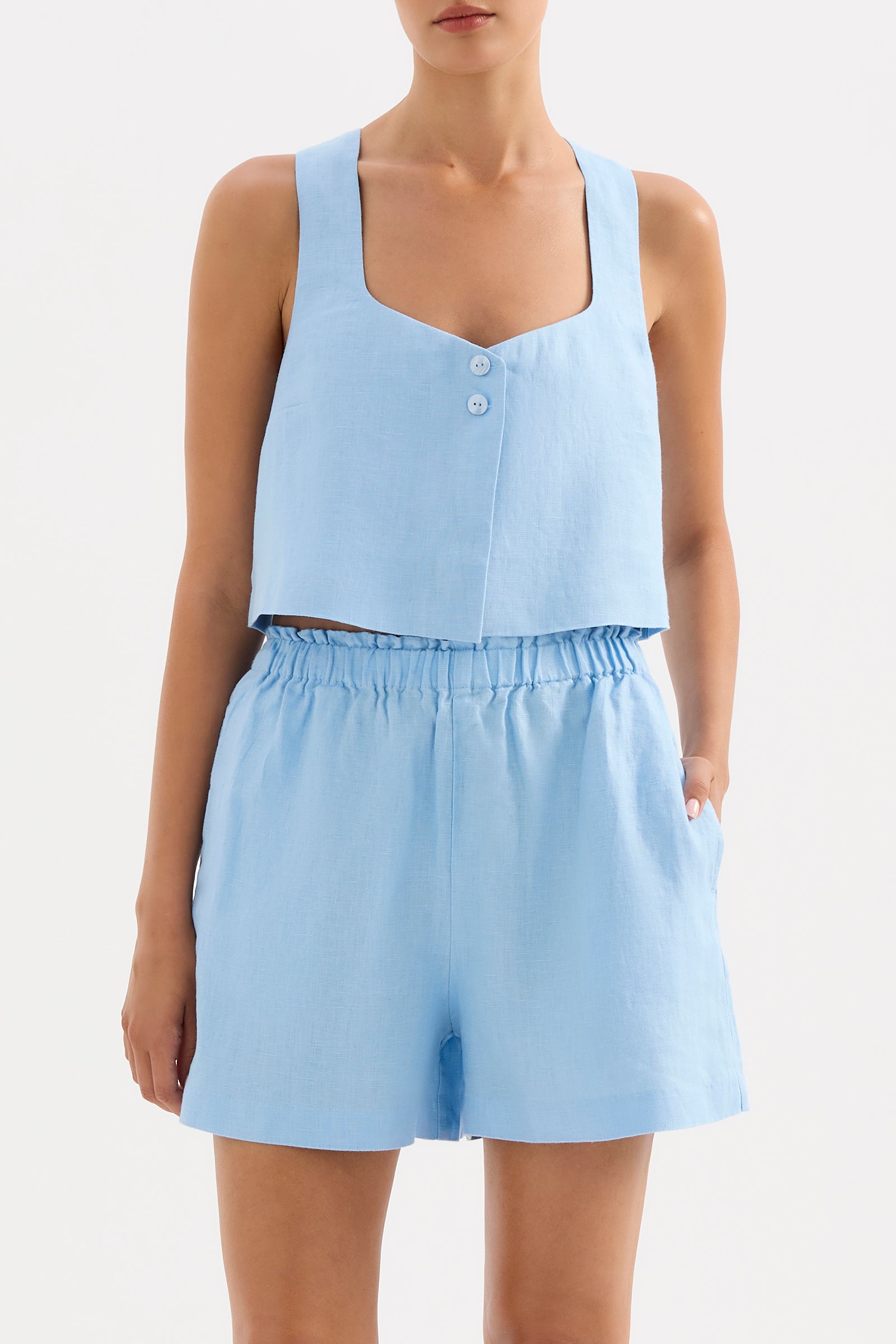 Theo Linen Top Bermuda 