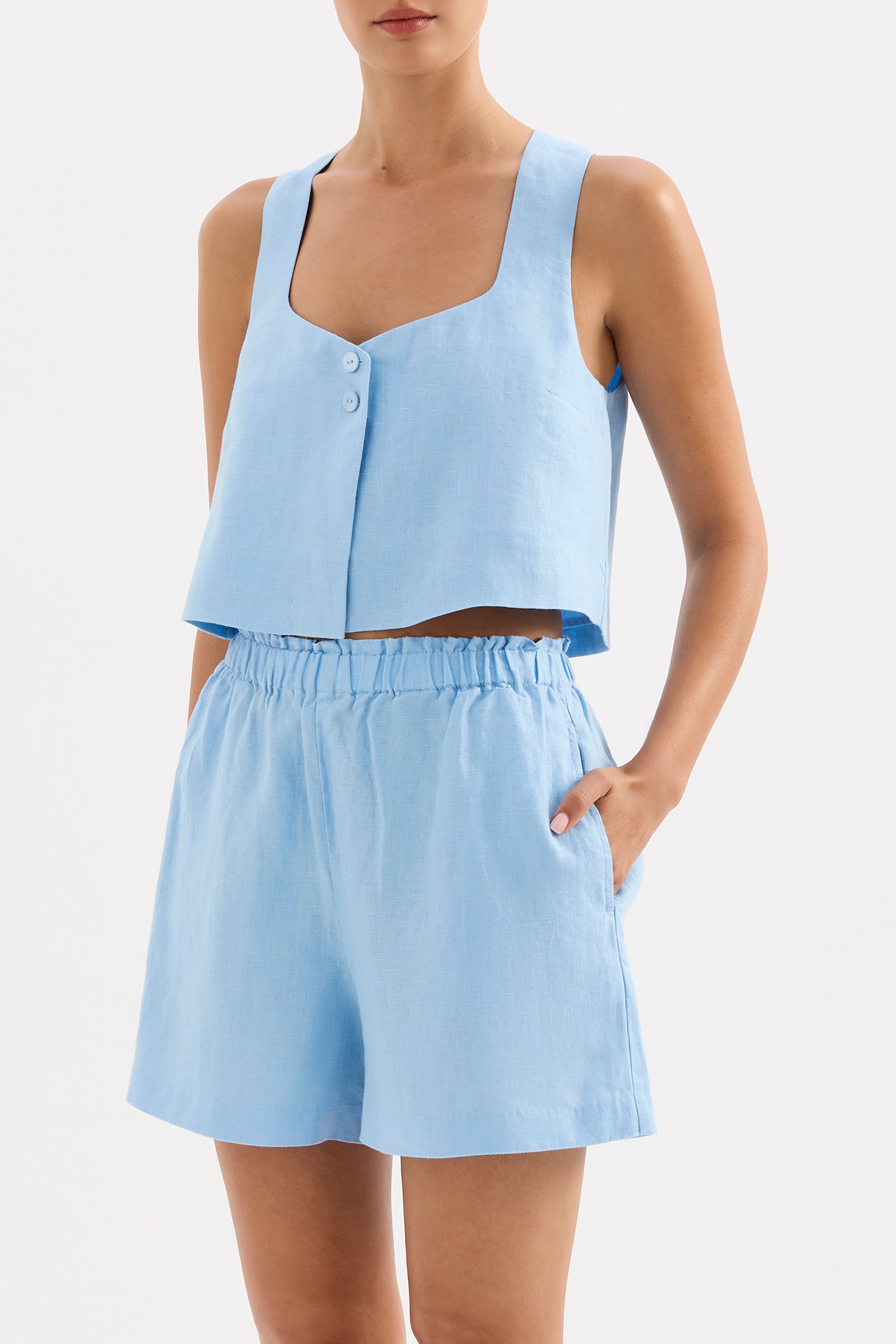 Theo Linen Top Bermuda 