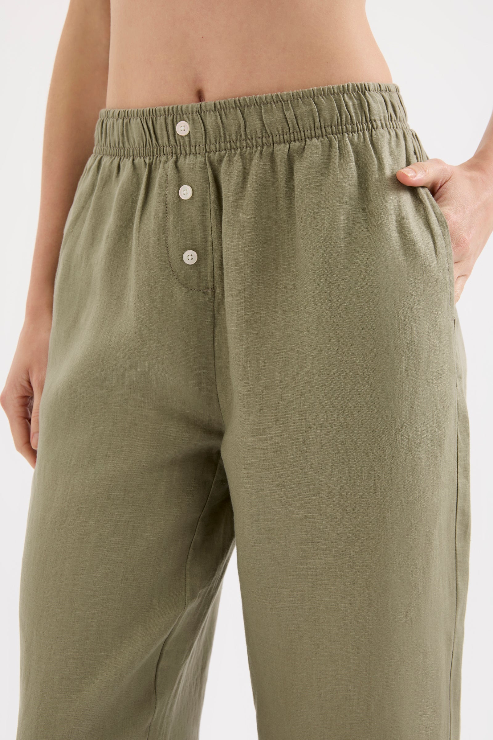 Lounge Linen Crop Pant Kalamata 