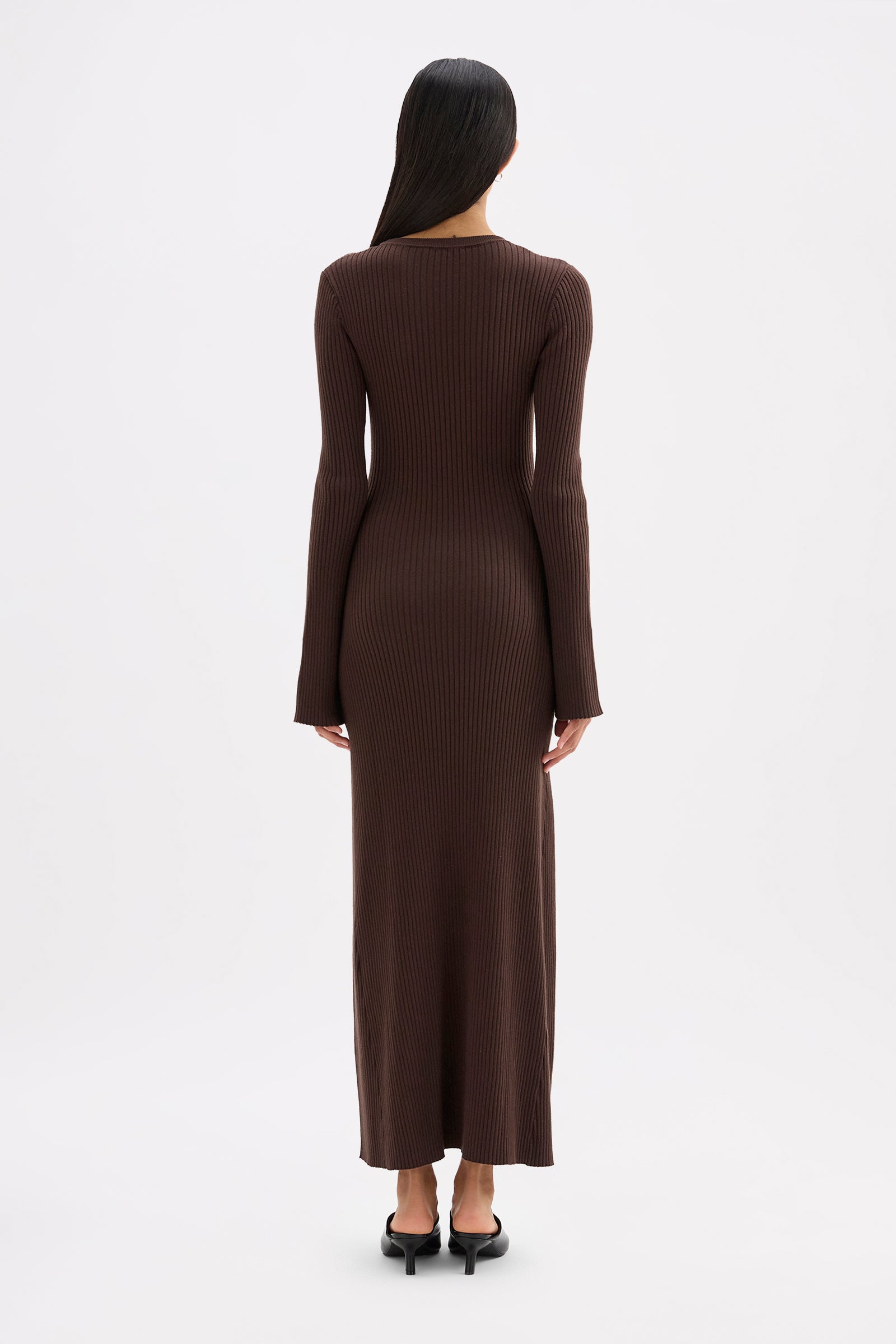 Cecile Knit Maxi Dress Chocolate 