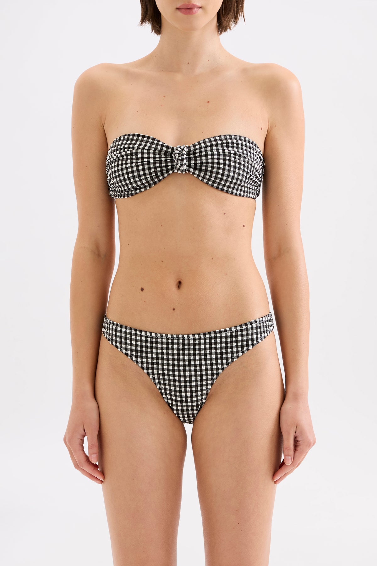 Gingham Knot Front Black Gingham 