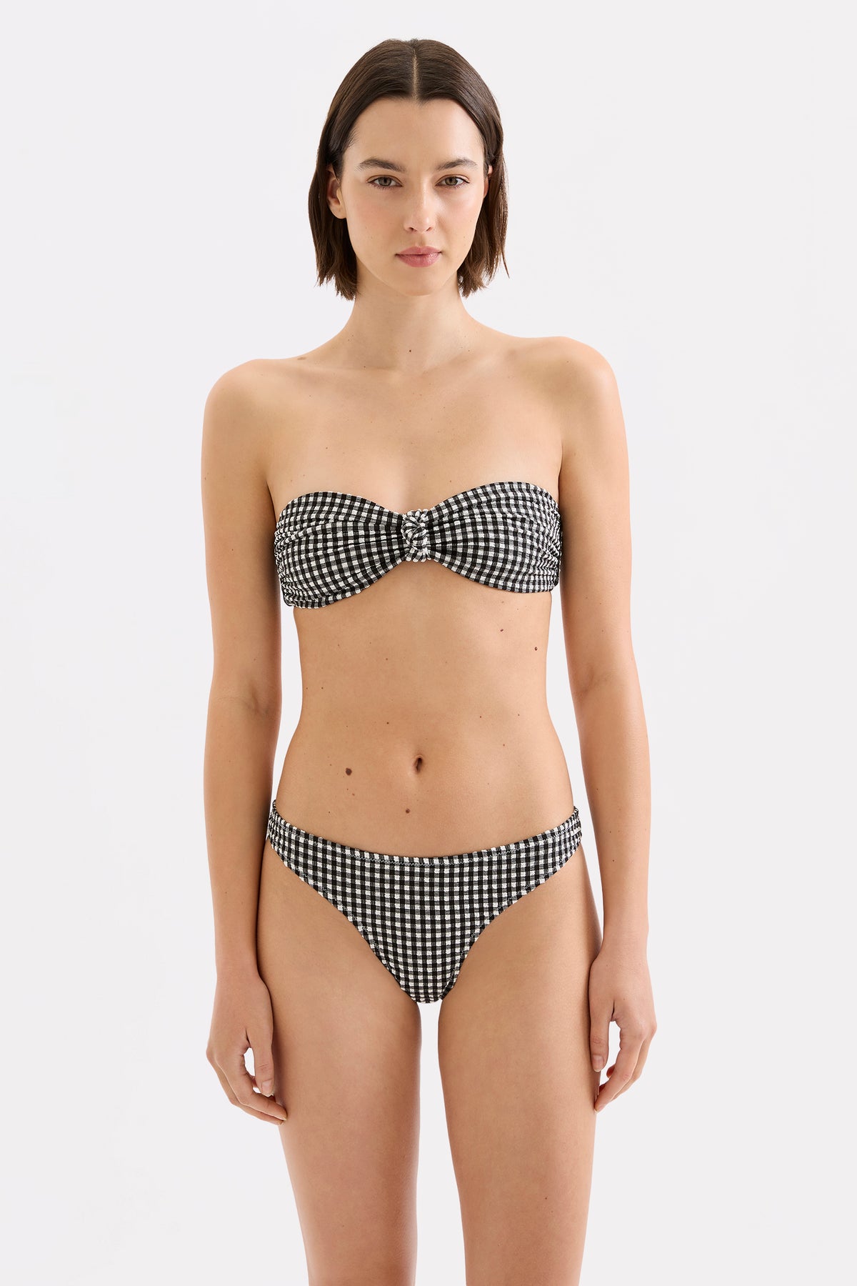 Gingham Cheeky Brief Black Gingham 