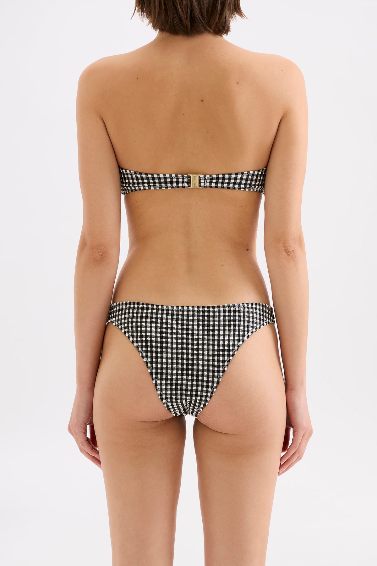Gingham Knot Front Black Gingham 