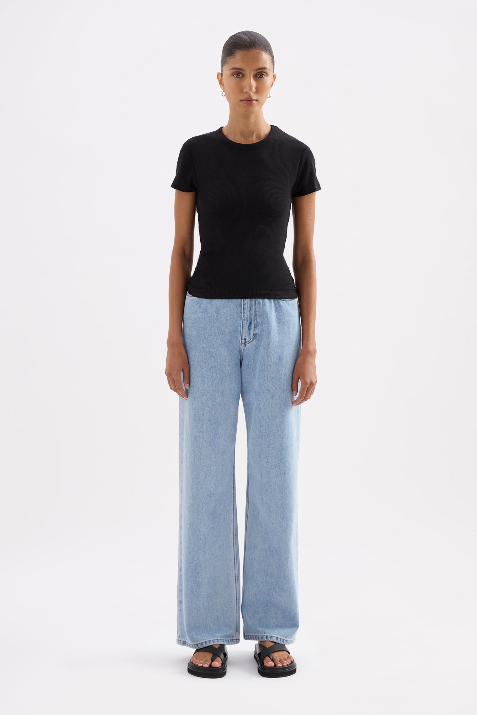 Organic Rib Ss Tee Black 