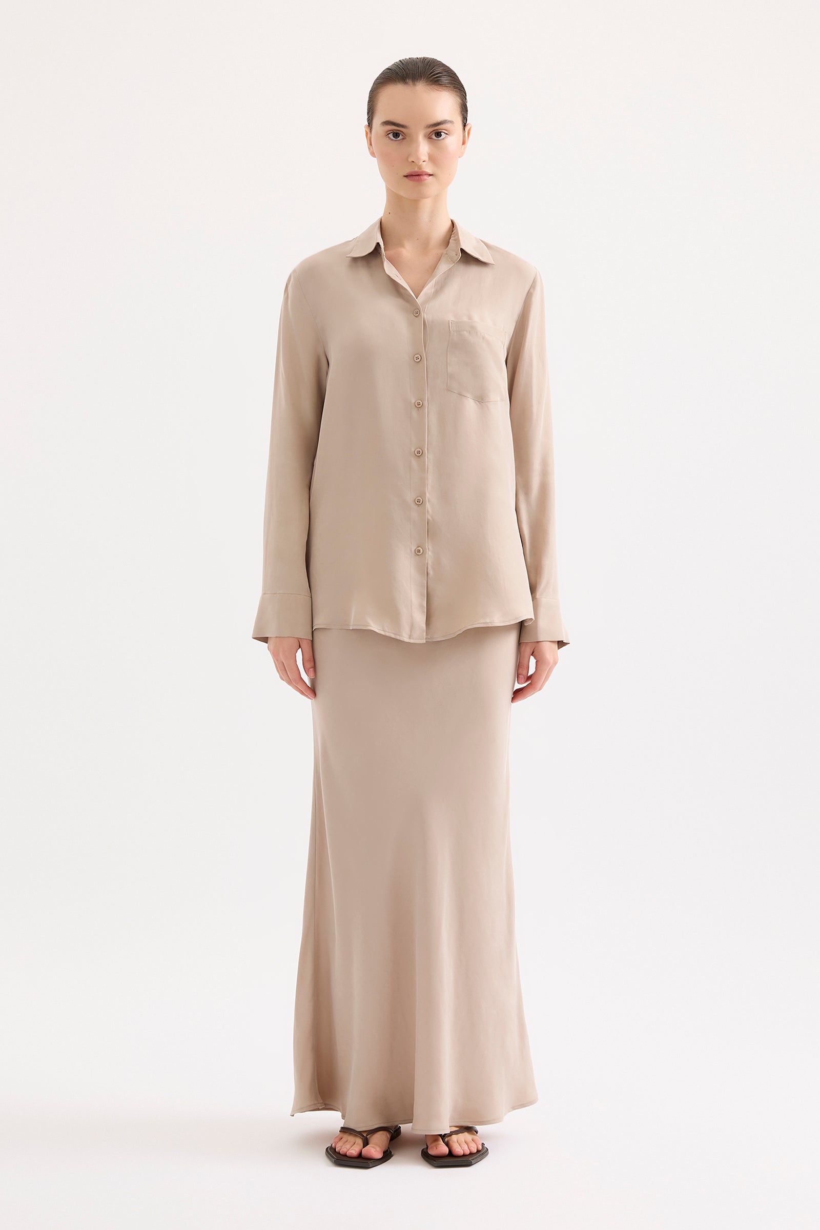 Nikkia Cupro Shirt Mink 