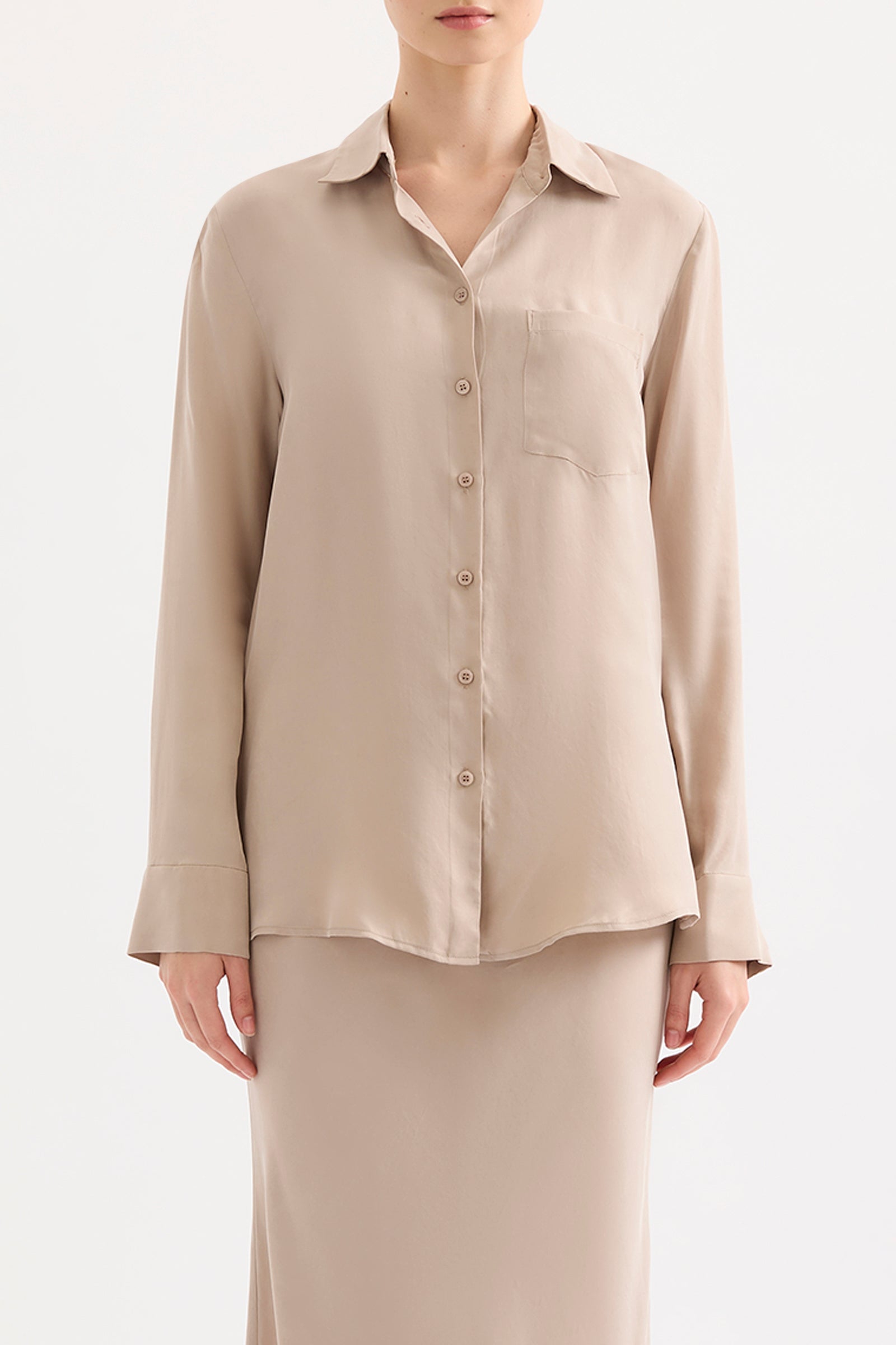 Nikkia Cupro Shirt Mink 
