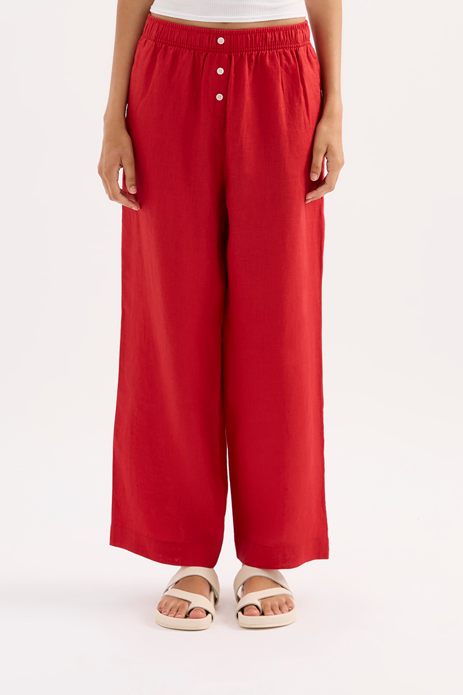 Lounge Linen Shirt & Crop Pant Set 