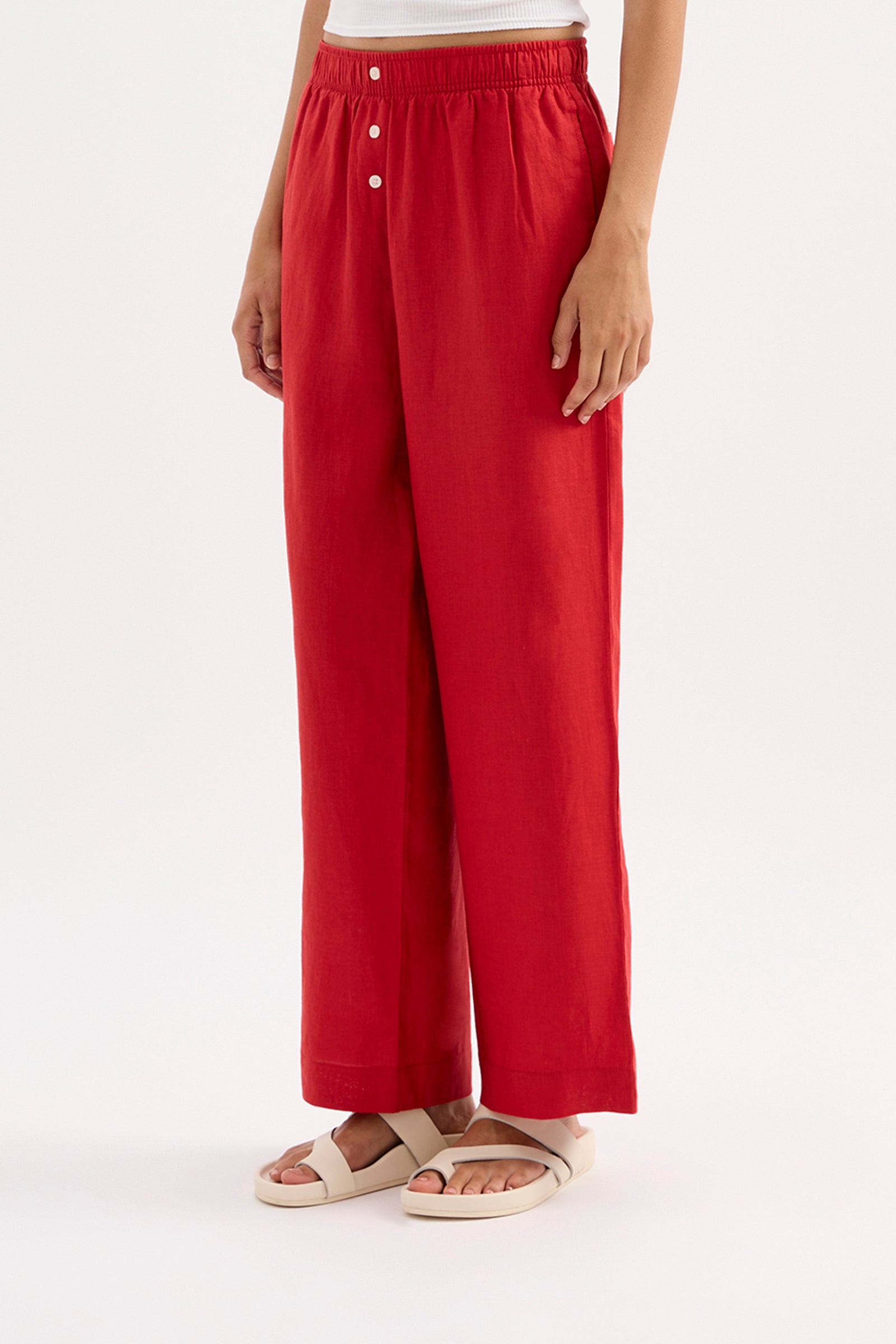 Lounge Linen Shirt & Crop Pant Set 