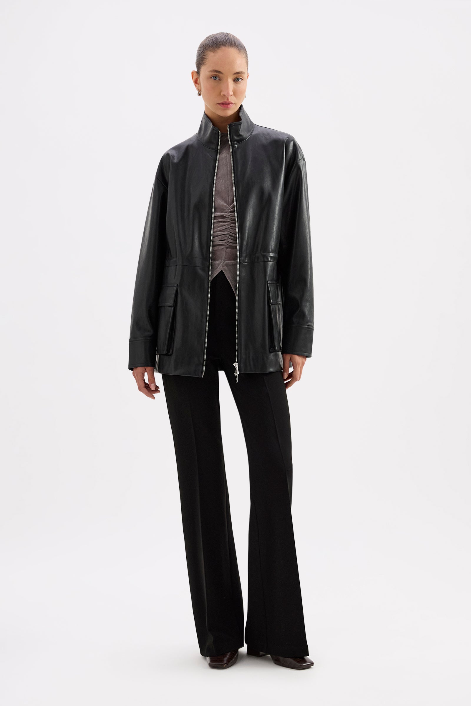 Maze Vegan Leather Jacket Black 