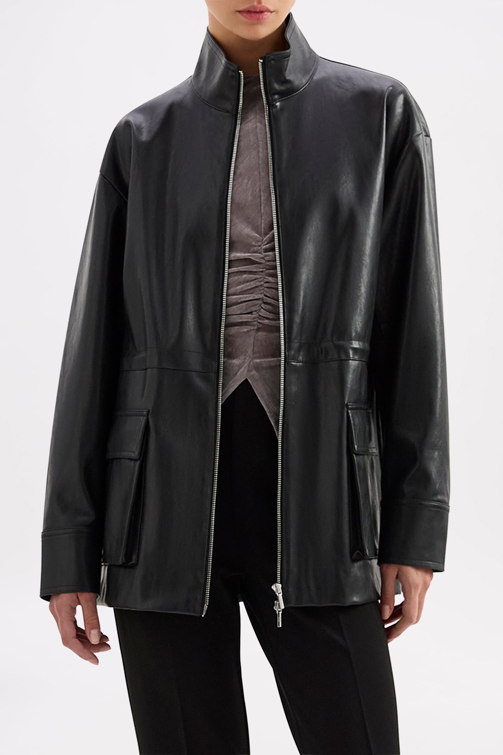 Maze Vegan Leather Jacket Black 