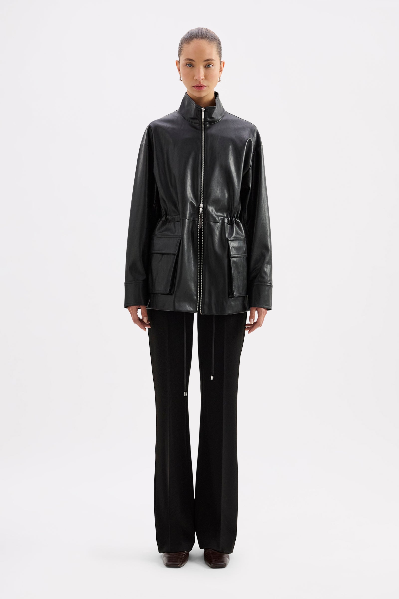 Maze Vegan Leather Jacket Black 