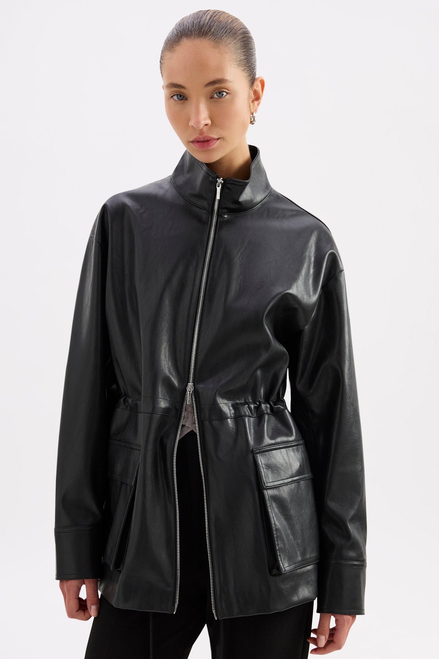 Maze Vegan Leather Jacket Black 