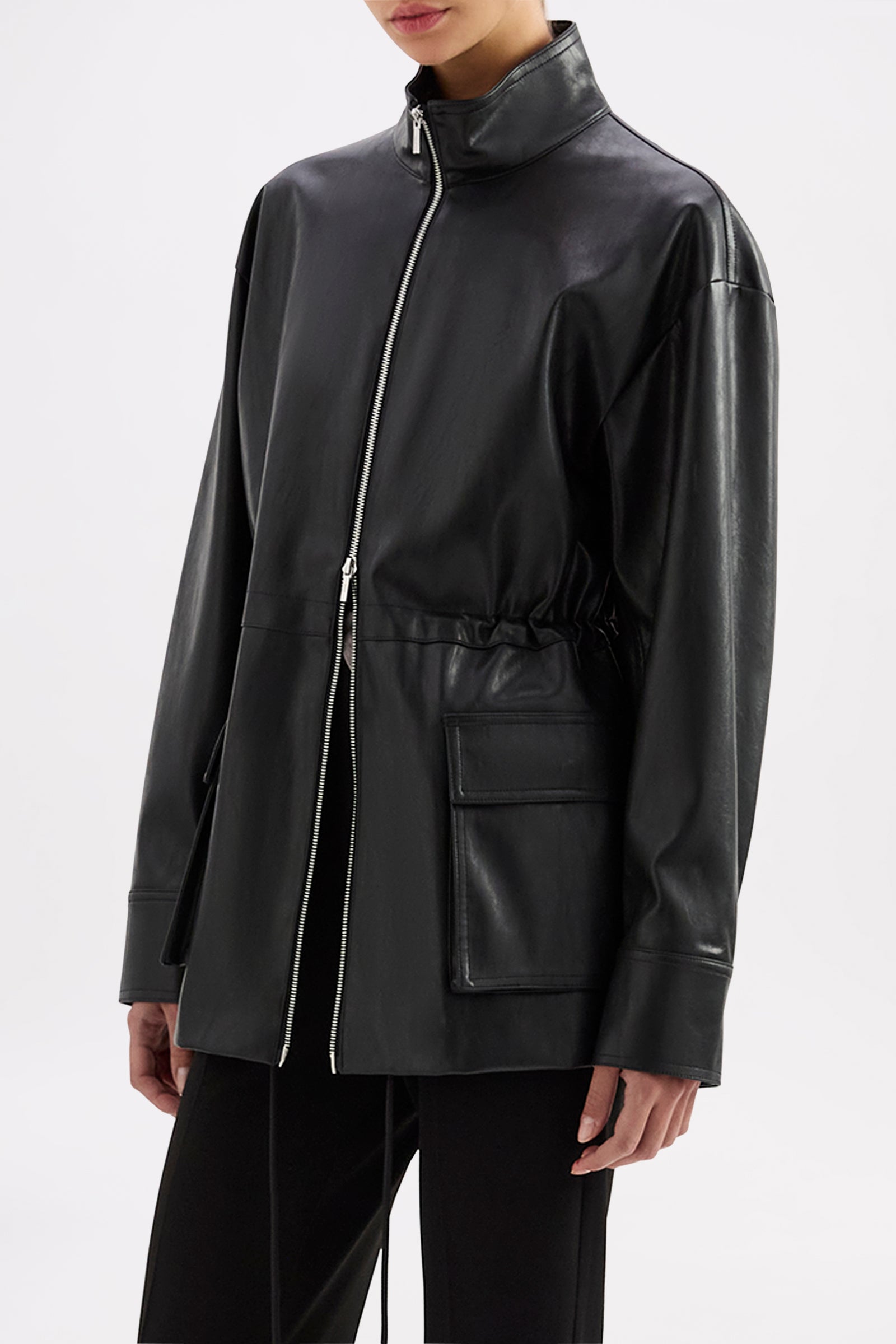 Maze Vegan Leather Jacket Black 