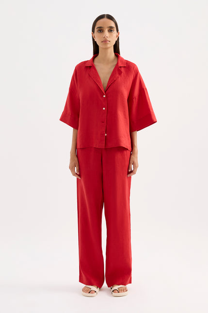 Lounge Linen Pant Vermillion 