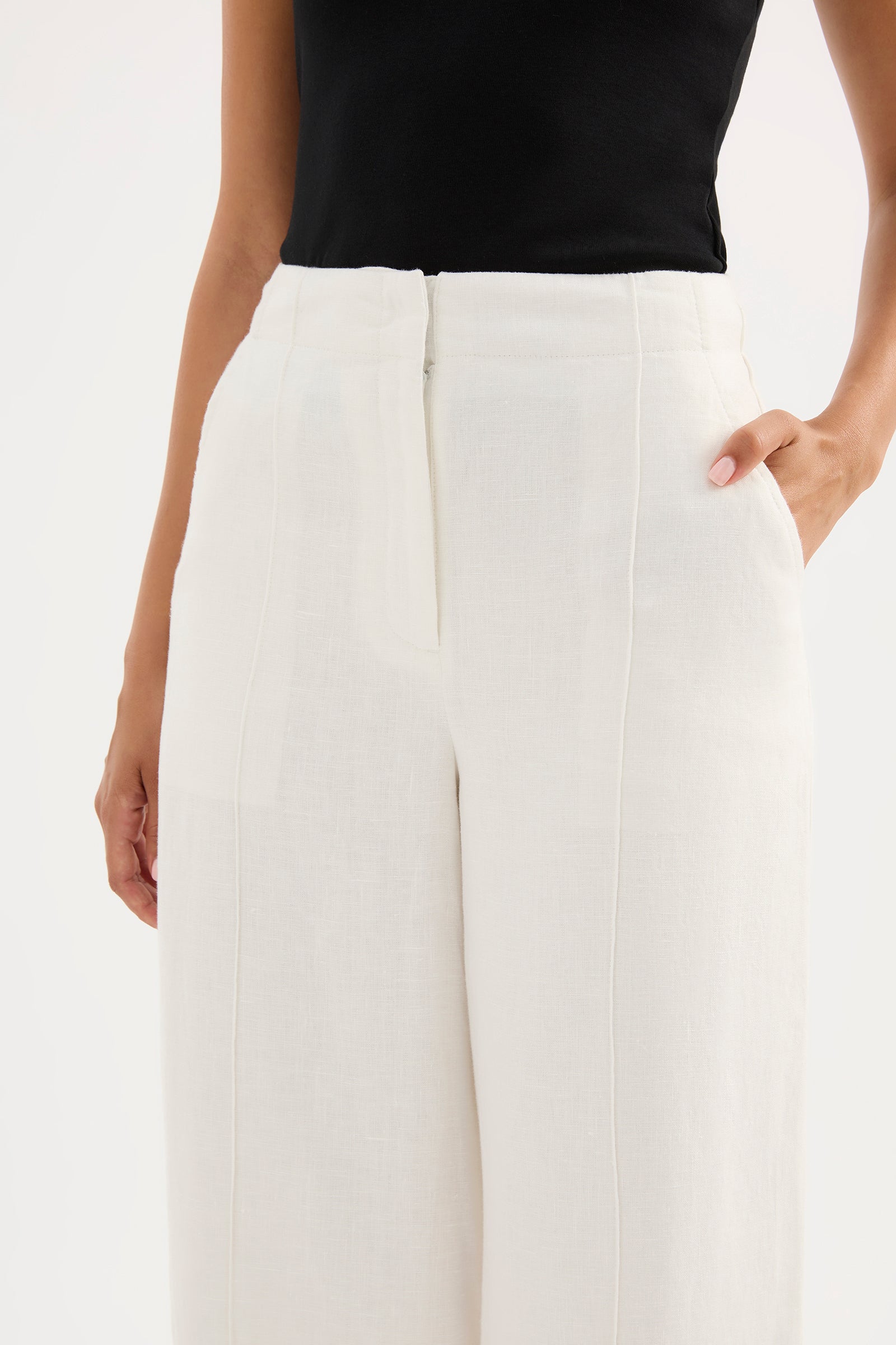 Theo Linen Pant White 