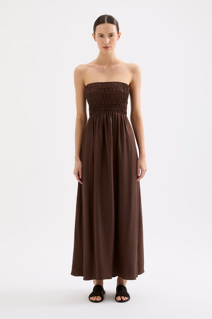Zuri Tencel Maxi Dress Chocolate 